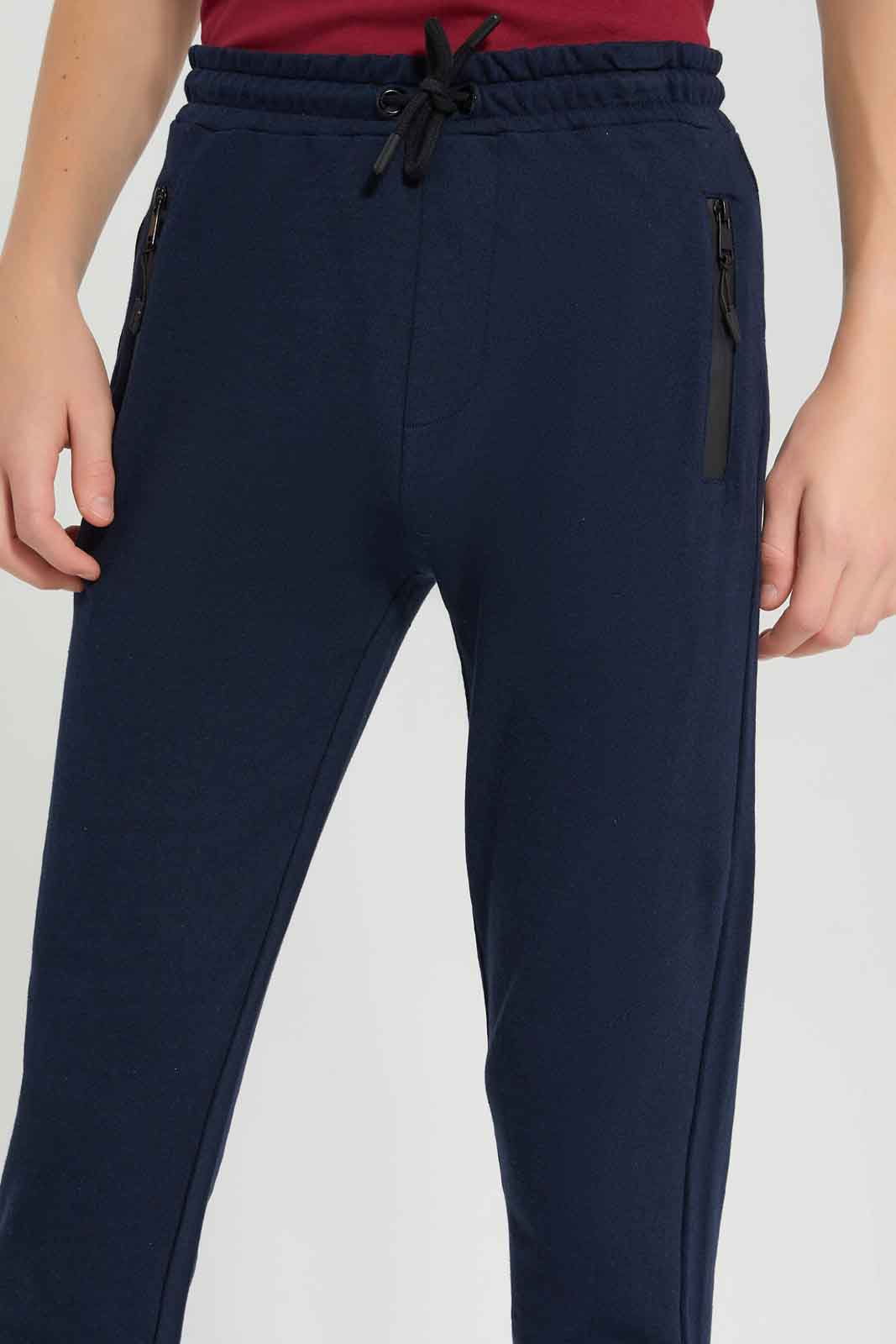 Redtag-Boys-Navy-Heatseal-Zip-Active-Pants-BSR-Joggers,-Category:Joggers,-Colour:Navy,-Deals:New-In,-Dept:Boys,-Filter:Senior-Boys-(8-to-14-Yrs),-New-In-BSR-APL,-Non-Sale,-Section:Boys-(0-to-14Yrs),-W22B-Senior-Boys-9 to 14 Years