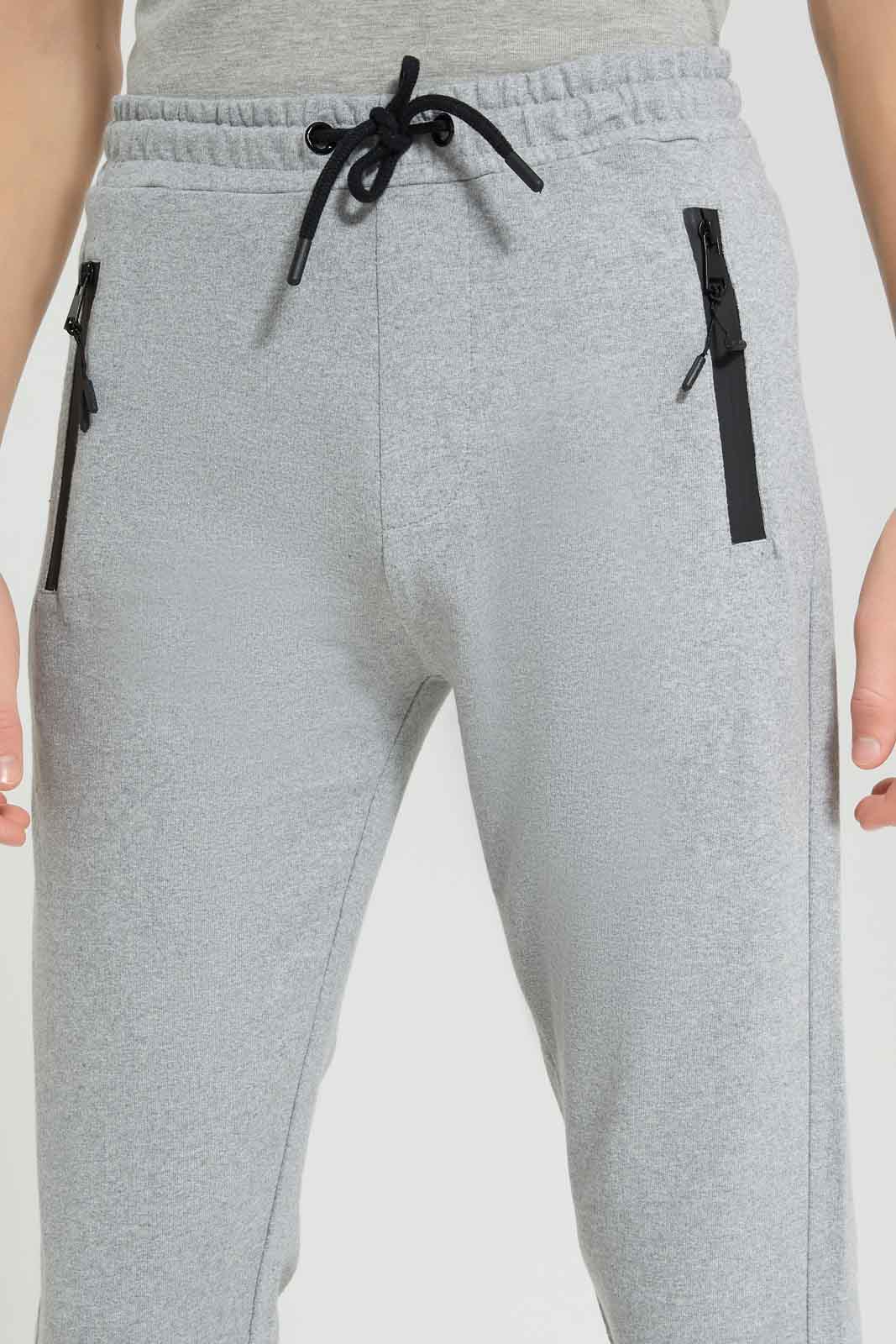 Redtag-Boys-Grey-Heatseal-Zip-Active-Pants-BSR-Joggers,-Category:Joggers,-Colour:Grey-Melange,-Deals:New-In,-Dept:Boys,-Filter:Senior-Boys-(8-to-14-Yrs),-New-In-BSR-APL,-Non-Sale,-Section:Boys-(0-to-14Yrs),-W22B-Senior-Boys-9 to 14 Years