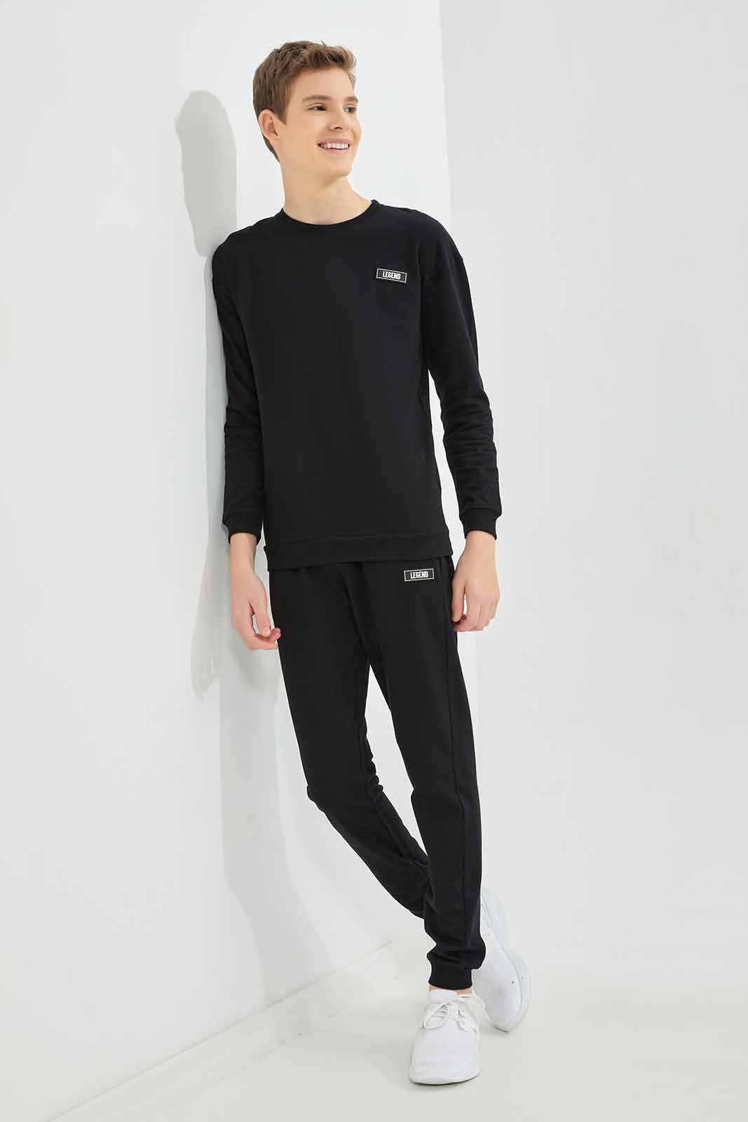 Redtag-Boys-Black-Lounge-Wear-Active-Pants-BSR-Joggers,-Category:Joggers,-Colour:Black,-Deals:New-In,-Dept:Boys,-Filter:Senior-Boys-(8-to-14-Yrs),-New-In-BSR-APL,-Non-Sale,-S23A,-Section:Boys-(0-to-14Yrs)-Senior-Boys-9 to 14 Years