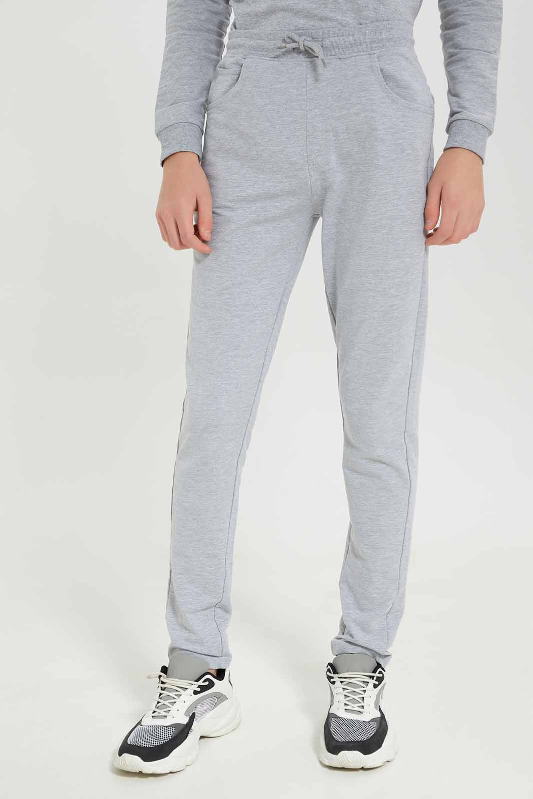 Redtag-Boys-Grey-Mel-Stretch-Active-Pants-BSR-Joggers,-Category:Joggers,-Colour:Grey,-Deals:New-In,-Dept:Boys,-Filter:Senior-Boys-(8-to-14-Yrs),-New-In-BSR-APL,-Non-Sale,-S23A,-Section:Boys-(0-to-14Yrs),-VLM-Senior-Boys-9 to 14 Years