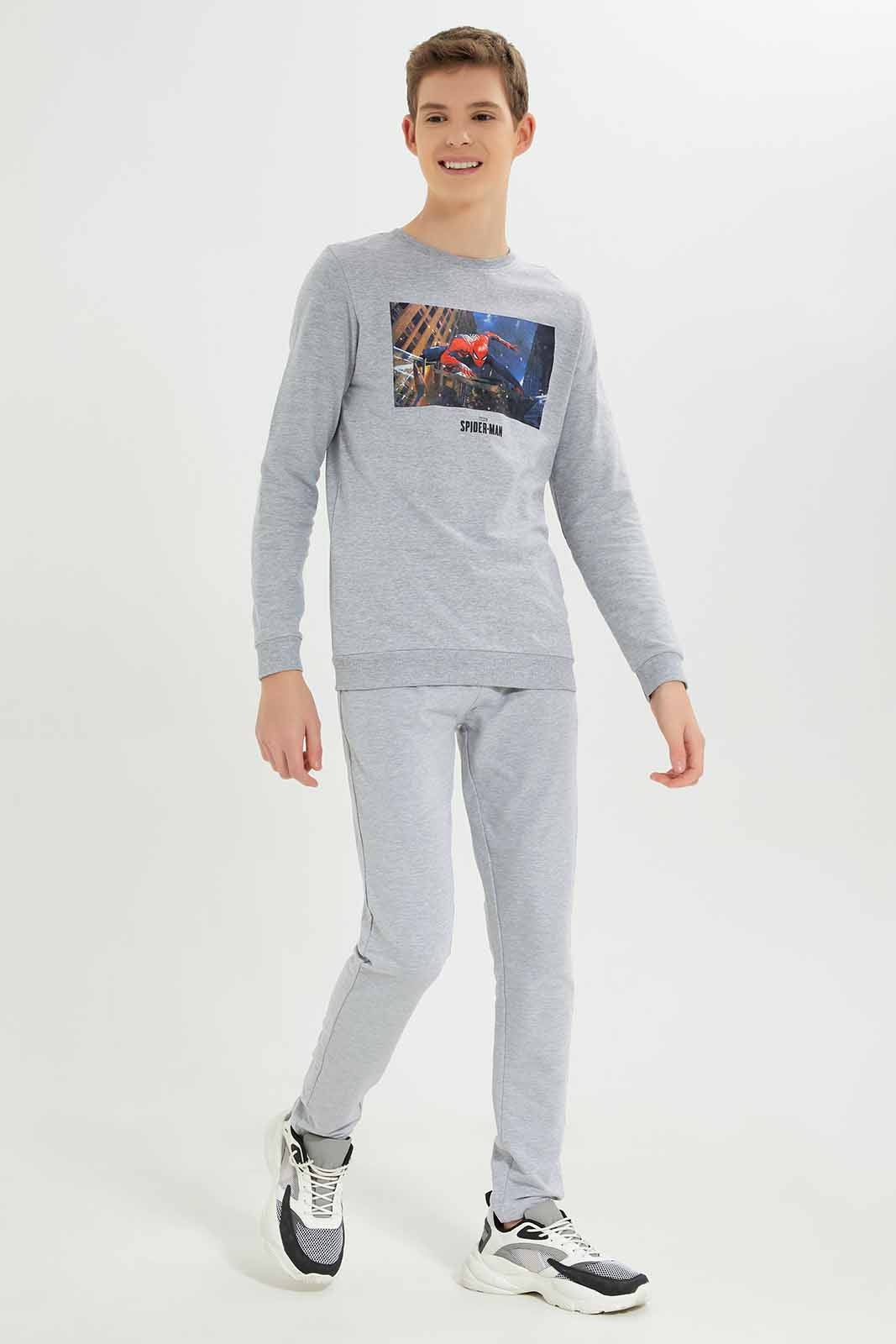 Redtag-Boys-Grey-Mel-Stretch-Active-Pants-BSR-Joggers,-Category:Joggers,-Colour:Grey,-Deals:New-In,-Dept:Boys,-Filter:Senior-Boys-(8-to-14-Yrs),-New-In-BSR-APL,-Non-Sale,-S23A,-Section:Boys-(0-to-14Yrs),-VLM-Senior-Boys-9 to 14 Years