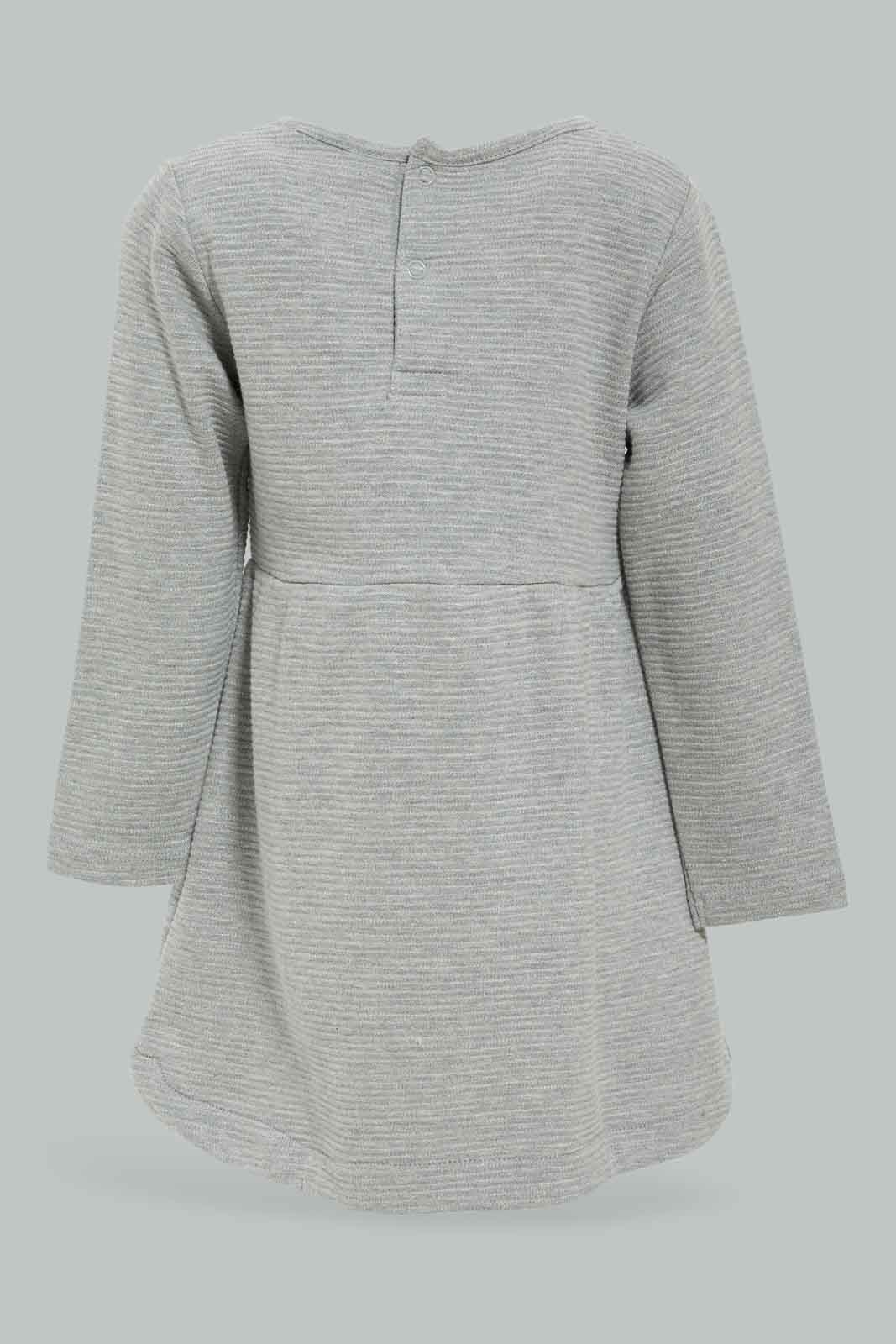Redtag-Girls-Grey-Silver-Stripes-Dress-Category:Dresses,-Colour:Grey,-Deals:New-In,-Dept:Girls,-Filter:Infant-Girls-(3-to-24-Mths),-ING-Dresses,-New-In-ING-APL,-Non-Sale,-Section:Girls-(0-to-14Yrs),-W22B-Infant-Girls-3 to 24 Months