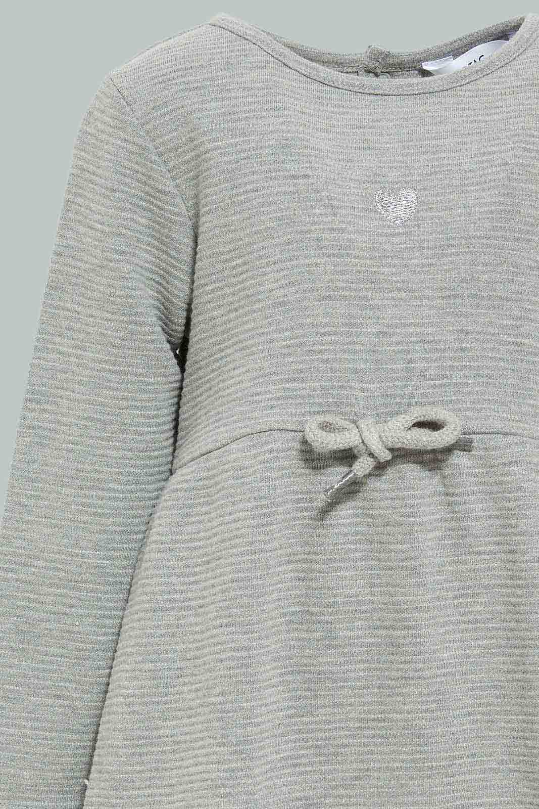 Redtag-Girls-Grey-Silver-Stripes-Dress-Category:Dresses,-Colour:Grey,-Deals:New-In,-Dept:Girls,-Filter:Infant-Girls-(3-to-24-Mths),-ING-Dresses,-New-In-ING-APL,-Non-Sale,-Section:Girls-(0-to-14Yrs),-W22B-Infant-Girls-3 to 24 Months