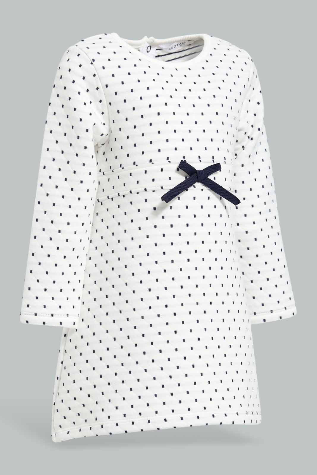 Redtag-Girls-Ivory-Textured-Fabric-Dress-Category:Dresses,-Colour:Ivory,-Deals:New-In,-Filter:Infant-Girls-(3-to-24-Mths),-ING-Dresses,-New-In-ING-APL,-Non-Sale,-Section:Girls-(0-to-14Yrs),-W22B-Infant-Girls-