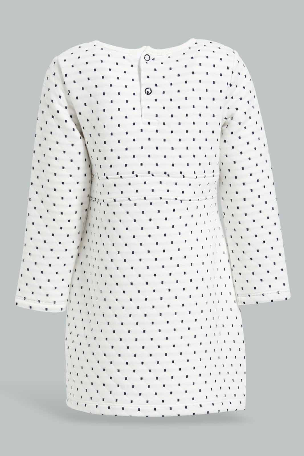 Redtag-Girls-Ivory-Textured-Fabric-Dress-Category:Dresses,-Colour:Ivory,-Deals:New-In,-Filter:Infant-Girls-(3-to-24-Mths),-ING-Dresses,-New-In-ING-APL,-Non-Sale,-Section:Girls-(0-to-14Yrs),-W22B-Infant-Girls-