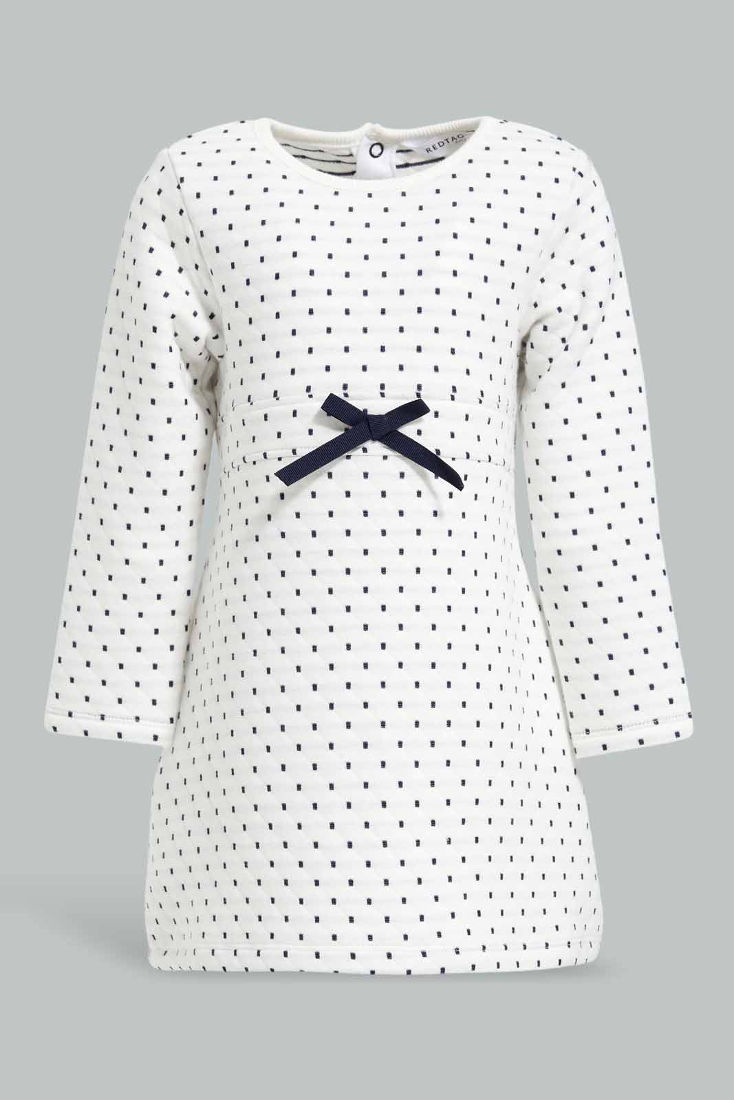 Redtag-Girls-Ivory-Textured-Fabric-Dress-Category:Dresses,-Colour:Ivory,-Deals:New-In,-Filter:Infant-Girls-(3-to-24-Mths),-ING-Dresses,-New-In-ING-APL,-Non-Sale,-Section:Girls-(0-to-14Yrs),-W22B-Infant-Girls-