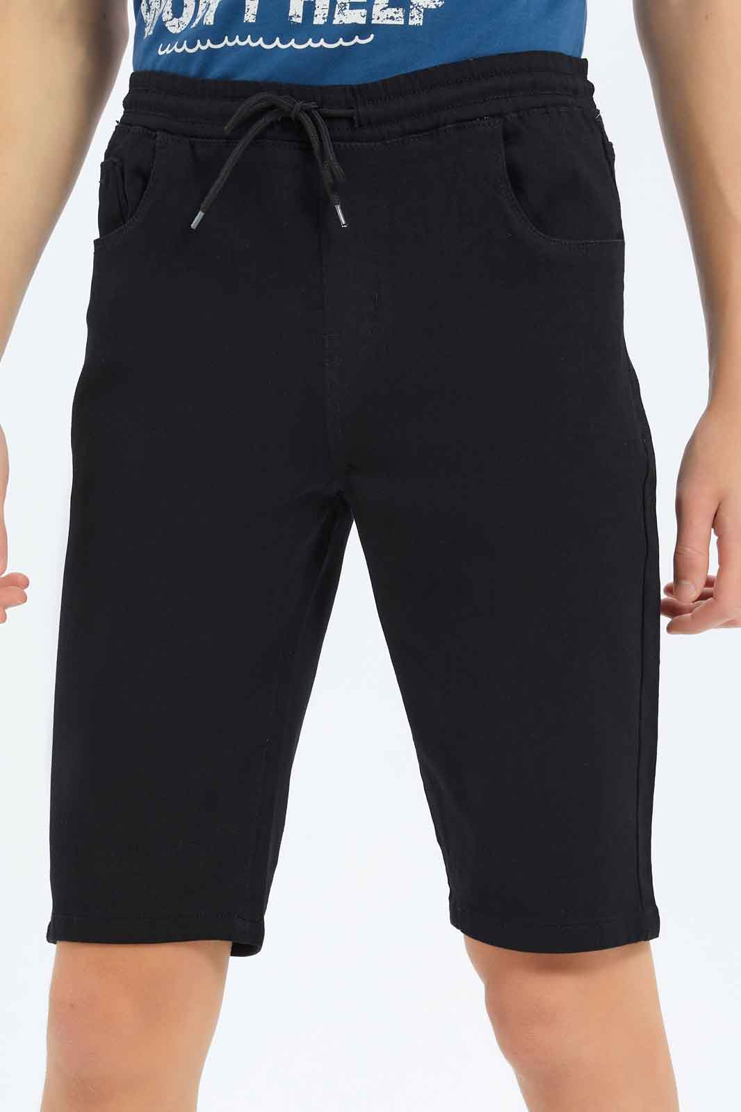 Redtag-Boys-Black-Pull-On-Short-BSR-Shorts,-Category:Shorts,-Colour:Black,-Deals:New-In,-Dept:Boys,-Filter:Senior-Boys-(8-to-14-Yrs),-New-In-BSR-APL,-Non-Sale,-S23B,-Section:Boys-(0-to-14Yrs),-TBL-Senior-Boys-9 to 14 Years