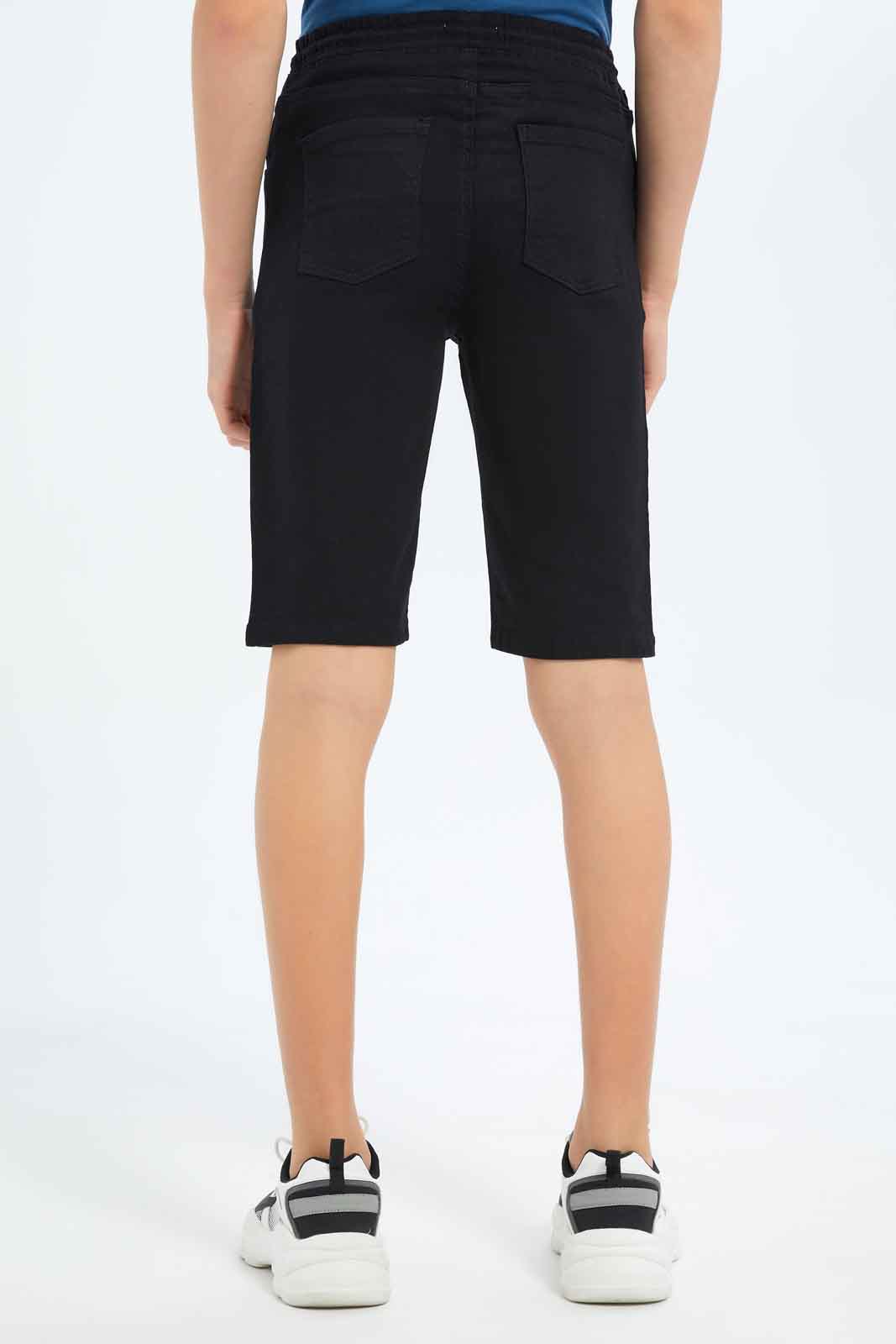 Redtag-Boys-Black-Pull-On-Short-BSR-Shorts,-Category:Shorts,-Colour:Black,-Deals:New-In,-Dept:Boys,-Filter:Senior-Boys-(8-to-14-Yrs),-New-In-BSR-APL,-Non-Sale,-S23B,-Section:Boys-(0-to-14Yrs),-TBL-Senior-Boys-9 to 14 Years