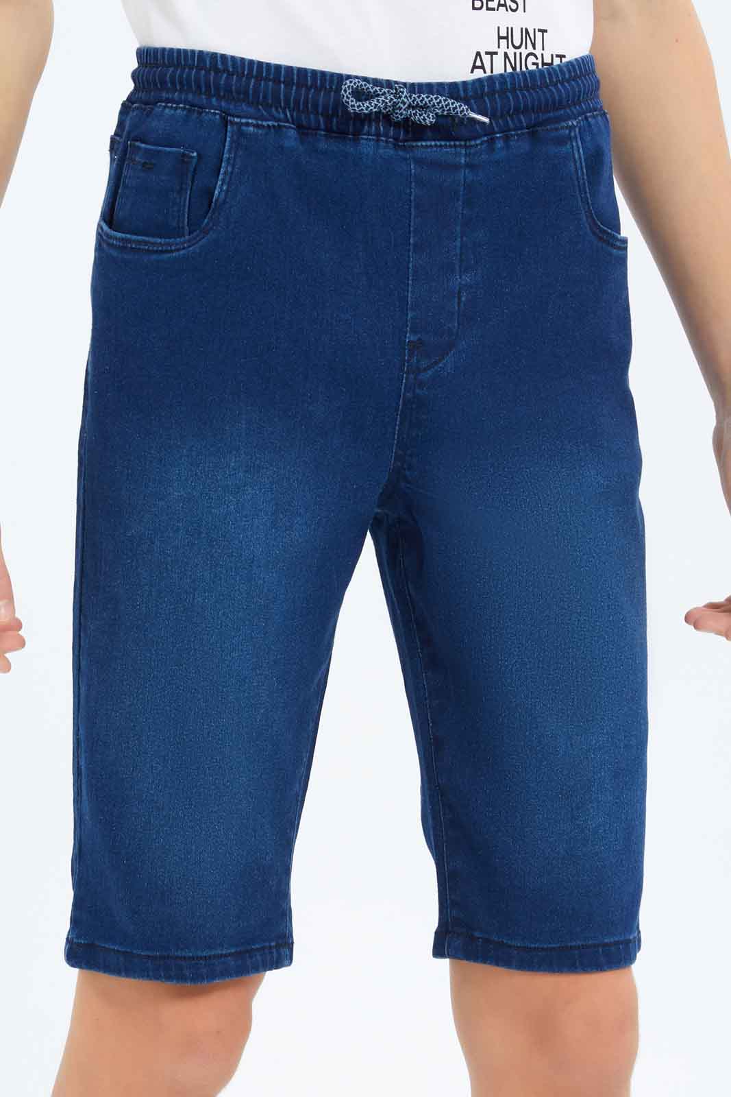 Redtag-Boys-Dark-Wash-Pull-On-Short-BSR-Shorts,-Category:Shorts,-Colour:Dark-Wash,-Deals:New-In,-Dept:Boys,-Filter:Senior-Boys-(8-to-14-Yrs),-New-In-BSR-APL,-Non-Sale,-S23B,-Section:Boys-(0-to-14Yrs),-TBL-Senior-Boys-9 to 14 Years