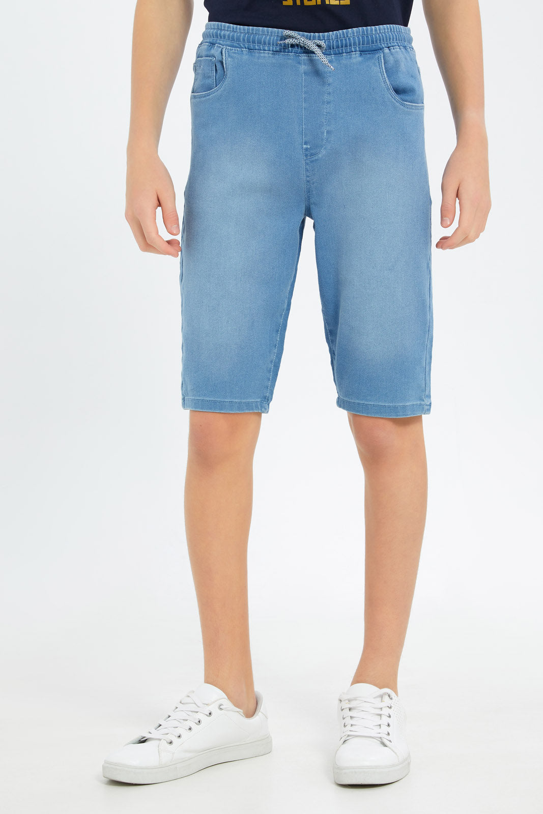 Redtag-Boys-Light-Wash-Pull-On-Short-BSR-Shorts,-Category:Shorts,-Colour:Light-Wash,-Deals:New-In,-Dept:Boys,-Filter:Senior-Boys-(8-to-14-Yrs),-New-In-BSR-APL,-Non-Sale,-S23B,-Section:Boys-(0-to-14Yrs),-TBL-Senior-Boys-9 to 14 Years