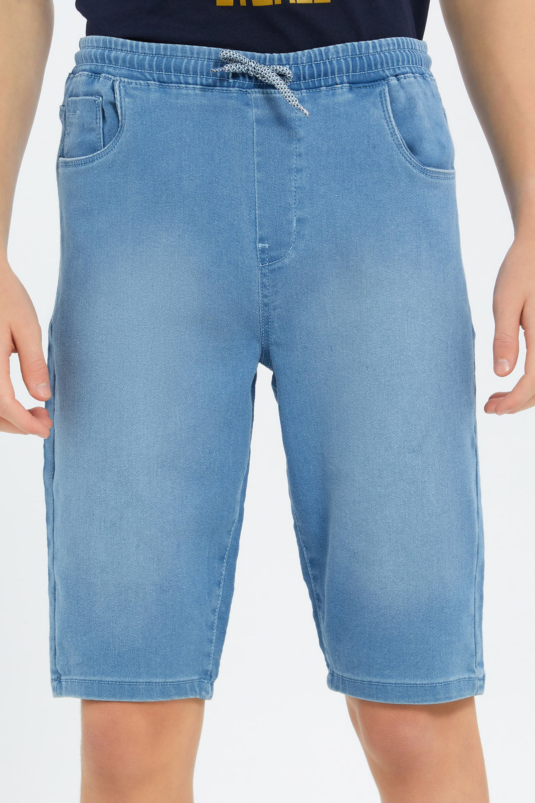 Redtag-Boys-Light-Wash-Pull-On-Short-BSR-Shorts,-Category:Shorts,-Colour:Light-Wash,-Deals:New-In,-Dept:Boys,-Filter:Senior-Boys-(8-to-14-Yrs),-New-In-BSR-APL,-Non-Sale,-S23B,-Section:Boys-(0-to-14Yrs),-TBL-Senior-Boys-9 to 14 Years