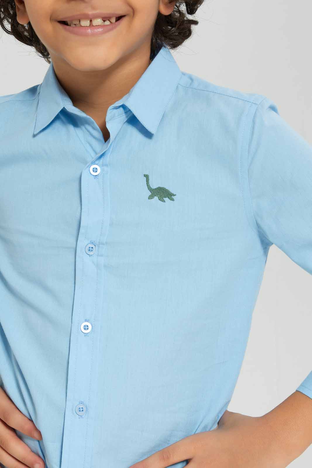Redtag-Boys-Blue-Long-Sleeve-Embroidered-Poplin-Shirt-BOY-Shirts,-Category:Shirts,-Colour:Blue,-Deals:New-In,-Dept:Boys,-Filter:Boys-(2-to-8-Yrs),-New-In-BOY-APL,-Non-Sale,-S23A,-Section:Boys-(0-to-14Yrs),-VLM-Boys-2 to 8 Years