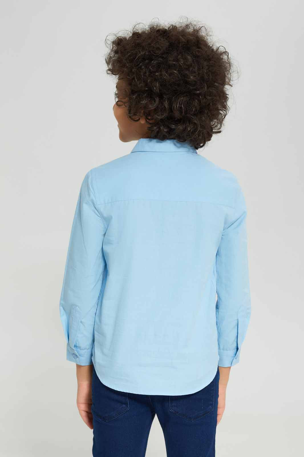 Redtag-Boys-Blue-Long-Sleeve-Embroidered-Poplin-Shirt-BOY-Shirts,-Category:Shirts,-Colour:Blue,-Deals:New-In,-Dept:Boys,-Filter:Boys-(2-to-8-Yrs),-New-In-BOY-APL,-Non-Sale,-S23A,-Section:Boys-(0-to-14Yrs),-VLM-Boys-2 to 8 Years