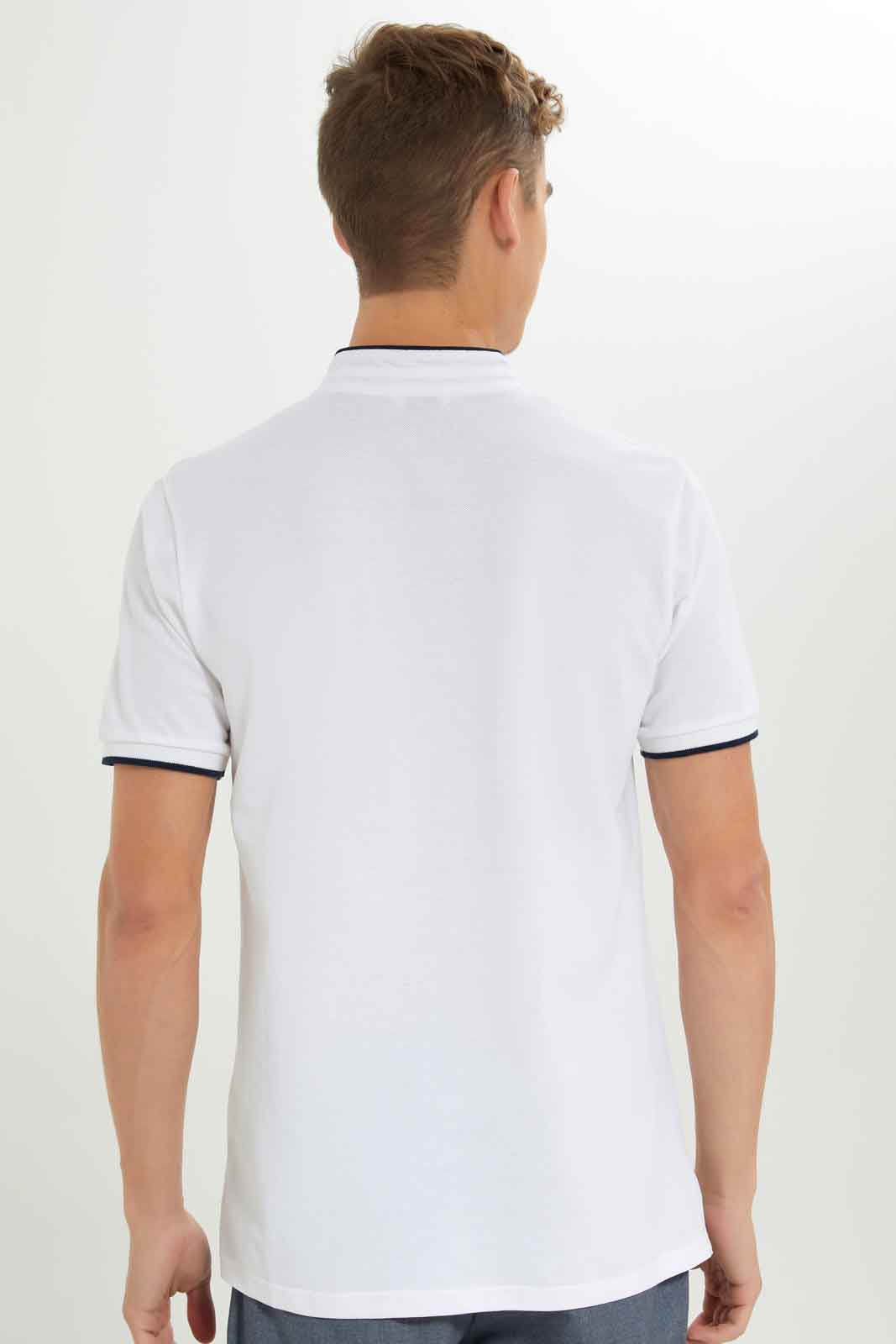 Redtag-Men-White-Standup-Collar-Polo-Shirt-Category:Polo-T-Shirts,-Colour:White,-Deals:New-In,-Dept:Menswear,-Filter:Men's-Clothing,-Men-Polo-T-Shirts,-New-In-Men-APL,-Non-Sale,-S23A,-Section:Men,-TBL-Men's-