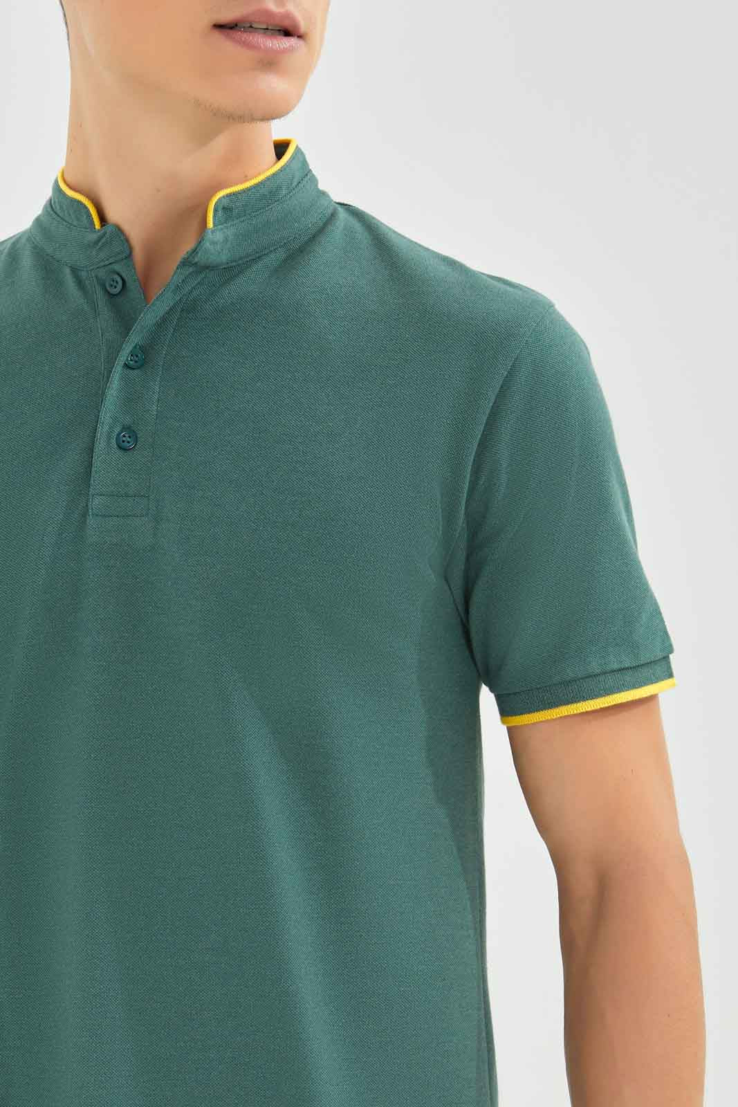 Redtag-Men-Sage-Green-Standup-Collar-Polo-Shirt-Category:Polo-T-Shirts,-Colour:Green,-Deals:New-In,-Dept:Menswear,-Filter:Men's-Clothing,-Men-Polo-T-Shirts,-New-In-Men-APL,-Non-Sale,-S23A,-Section:Men,-TBL-Men's-