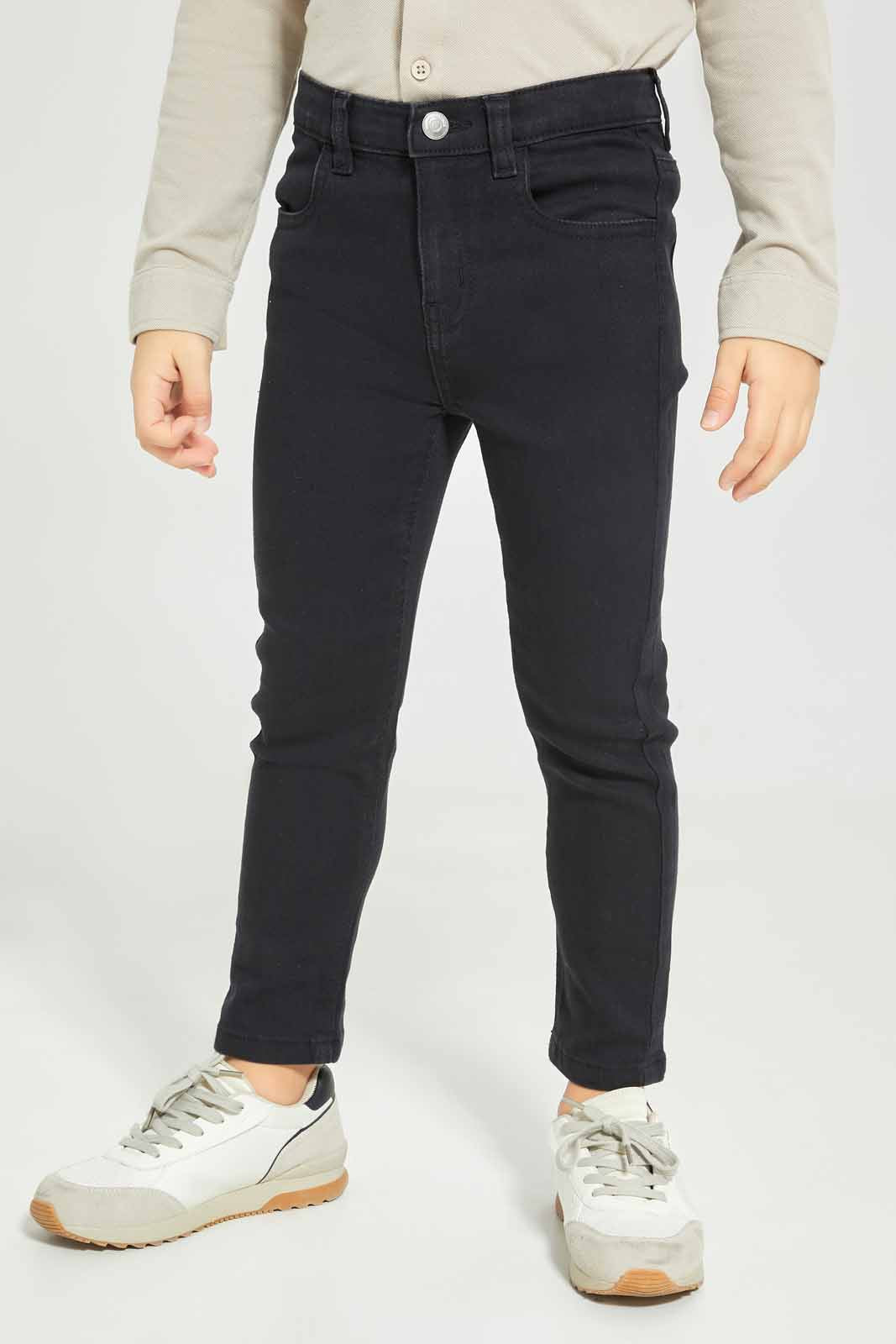 Redtag-Boys-Black-Skinny-Fit-Jeans-BOY-Jeans,-Category:Jeans,-Colour:Black,-Deals:New-In,-Dept:Boys,-Filter:Boys-(2-to-8-Yrs),-FIT-WALL-(FTW),-New-In-BOY-APL,-Non-Sale,-S23A,-Section:Boys-(0-to-14Yrs)-Boys-2 to 8 Years