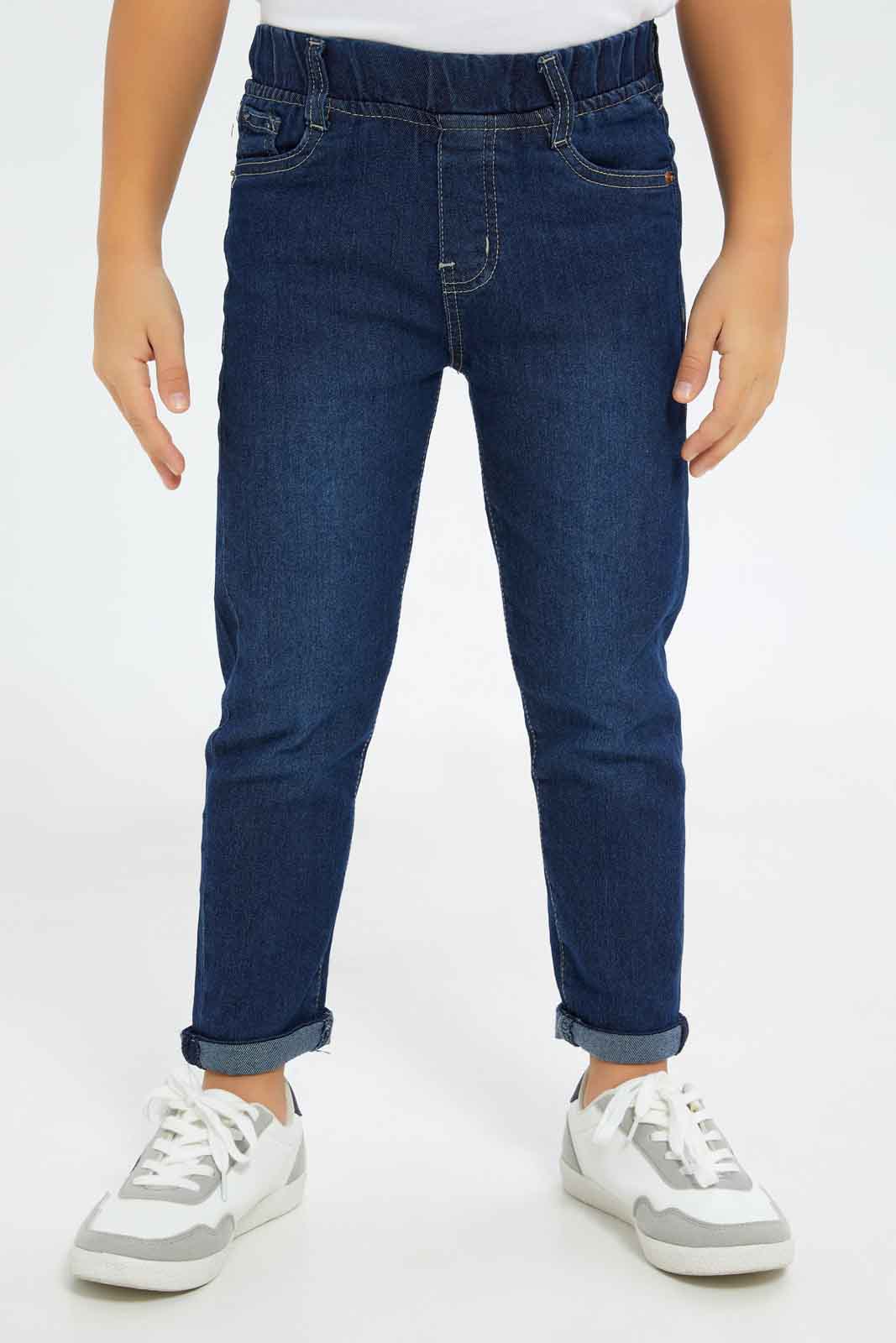 Redtag-Boys-Dark-Wash-Balloon-Fit-Pullon-Jeans-BOY-Jeans,-Category:Jeans,-Colour:Dark-Wash,-Deals:New-In,-Dept:Boys,-Filter:Boys-(2-to-8-Yrs),-FIT-WALL-(FTW),-New-In-BOY-APL,-Non-Sale,-S23A,-Section:Boys-(0-to-14Yrs)-Boys-2 to 8 Years