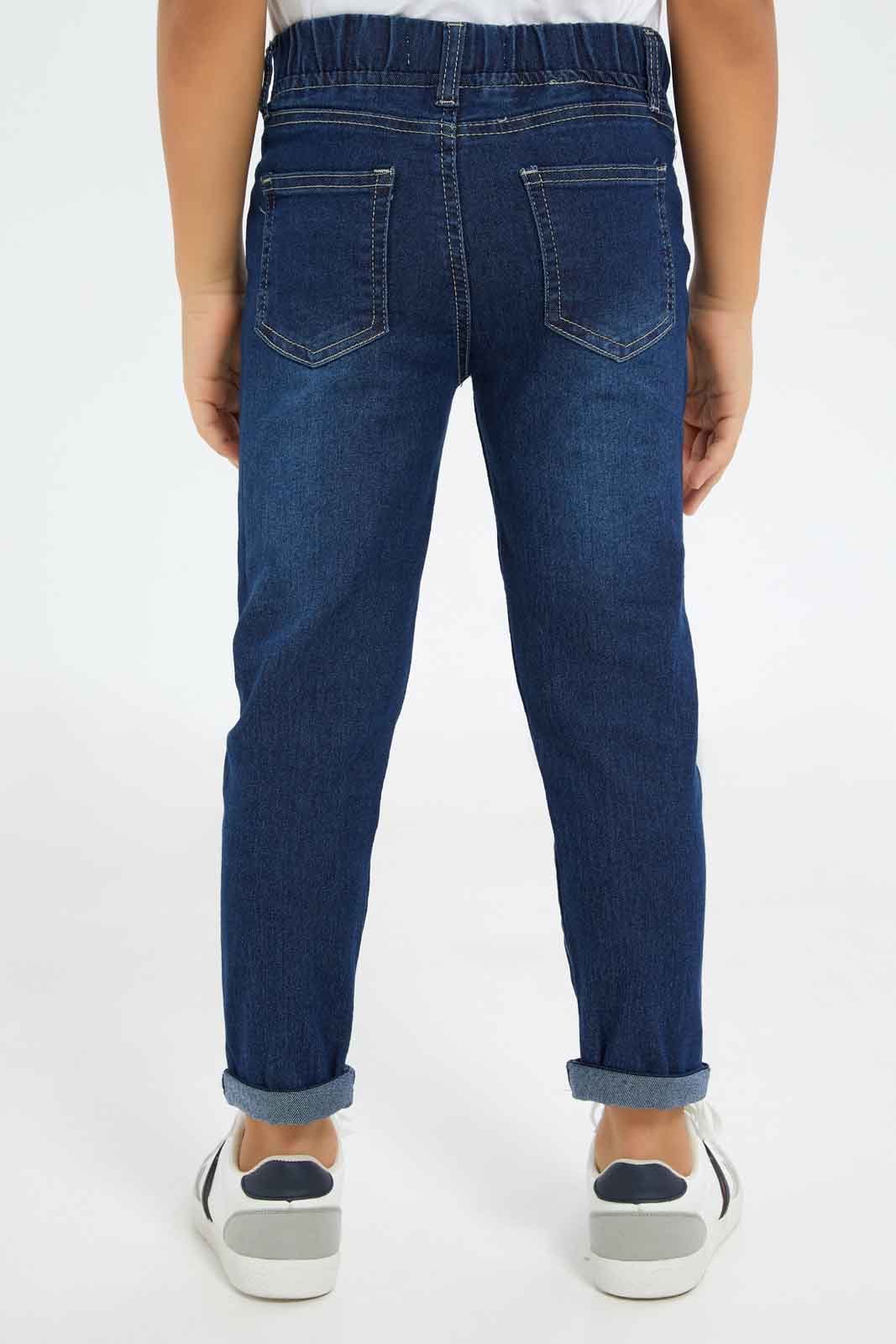 Redtag-Boys-Dark-Wash-Balloon-Fit-Pullon-Jeans-BOY-Jeans,-Category:Jeans,-Colour:Dark-Wash,-Deals:New-In,-Dept:Boys,-Filter:Boys-(2-to-8-Yrs),-FIT-WALL-(FTW),-New-In-BOY-APL,-Non-Sale,-S23A,-Section:Boys-(0-to-14Yrs)-Boys-2 to 8 Years