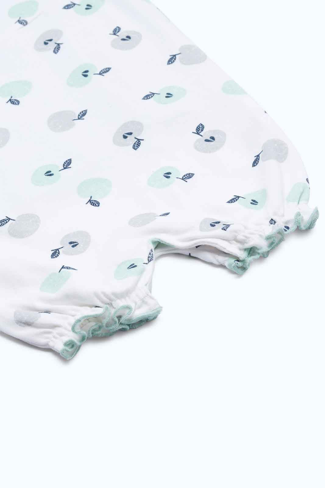 Redtag-Boys-White/Sage-Aop-Tshirt-Dungaree-Category:Rompers,-Colour:Assorted,-Deals:New-In,-Dept:New-Born,-Filter:Baby-(0-to-12-Mths),-NBB-Rompers,-New-In-NBB-APL,-Non-Sale,-S23B,-Section:Boys-(0-to-14Yrs)-Baby-0 to 12 Months