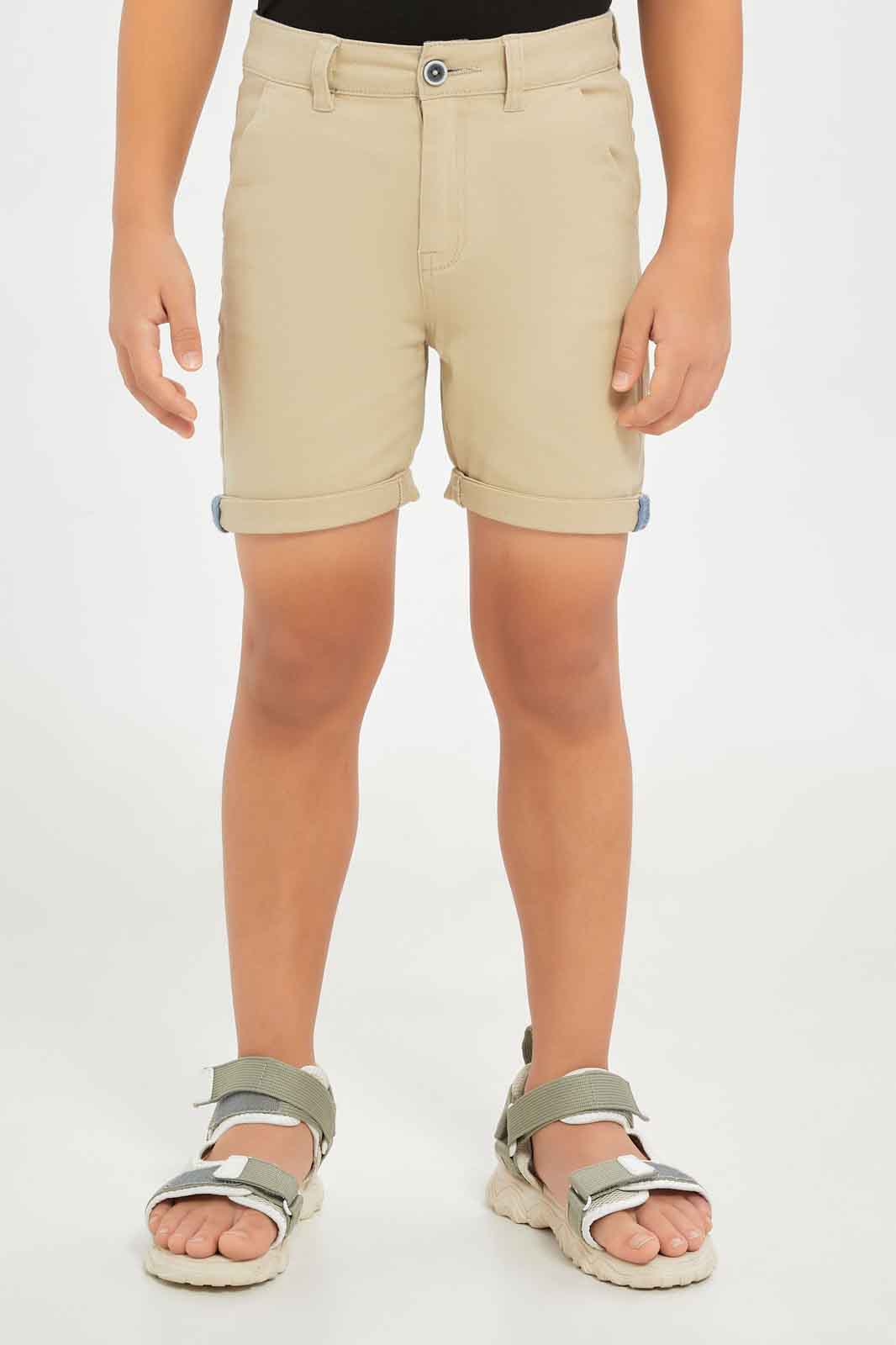 Redtag-Boys-Beige-Chino-Shorts-BOY-Shorts,-Category:Shorts,-Colour:Beige,-Deals:New-In,-Dept:Boys,-Filter:Boys-(2-to-8-Yrs),-New-In-BOY-APL,-Non-Sale,-S23C,-Section:Boys-(0-to-14Yrs),-VLM-Boys-2 to 8 Years