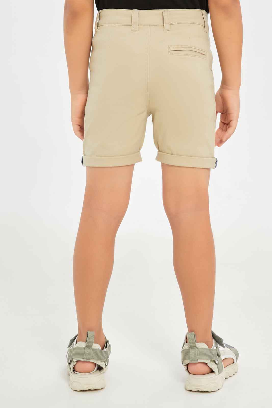 Redtag-Boys-Beige-Chino-Shorts-BOY-Shorts,-Category:Shorts,-Colour:Beige,-Deals:New-In,-Dept:Boys,-Filter:Boys-(2-to-8-Yrs),-New-In-BOY-APL,-Non-Sale,-S23C,-Section:Boys-(0-to-14Yrs),-VLM-Boys-2 to 8 Years