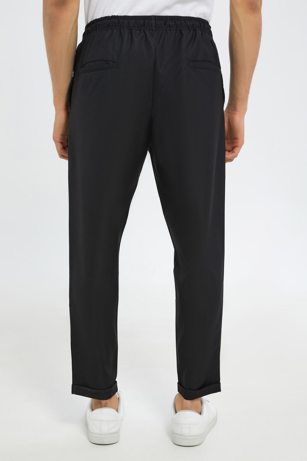 Redtag-Men-Black-Pull-On-Trousers-CAPSULE-BUY,-Category:Trousers,-Colour:Black,-Deals:New-In,-Dept:Menswear,-Filter:Men's-Clothing,-H1:MWR,-H2:GEN,-H3:TRS,-H4:CTR,-Men-Trousers,-New-In-Men-APL,-Non-Sale,-S23C,-Season:S23C,-Section:Men-Men's-