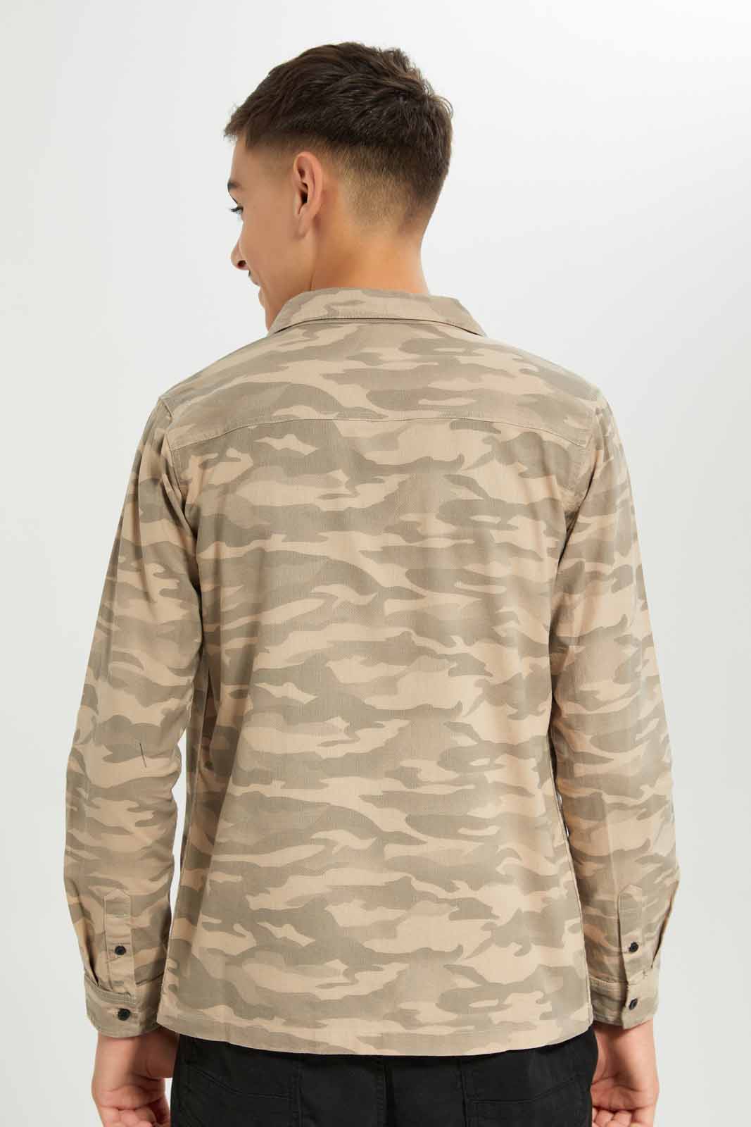 Redtag-Boys-Beige-Camo-Zipper-Shirt-With-Tee-BSR-Shirts,-Category:Shirts,-Colour:Beige,-Deals:New-In,-Dept:Boys,-Filter:Senior-Boys-(8-to-14-Yrs),-New-In-BSR-APL,-Non-Sale,-S23A,-Section:Boys-(0-to-14Yrs)-Senior-Boys-9 to 14 Years