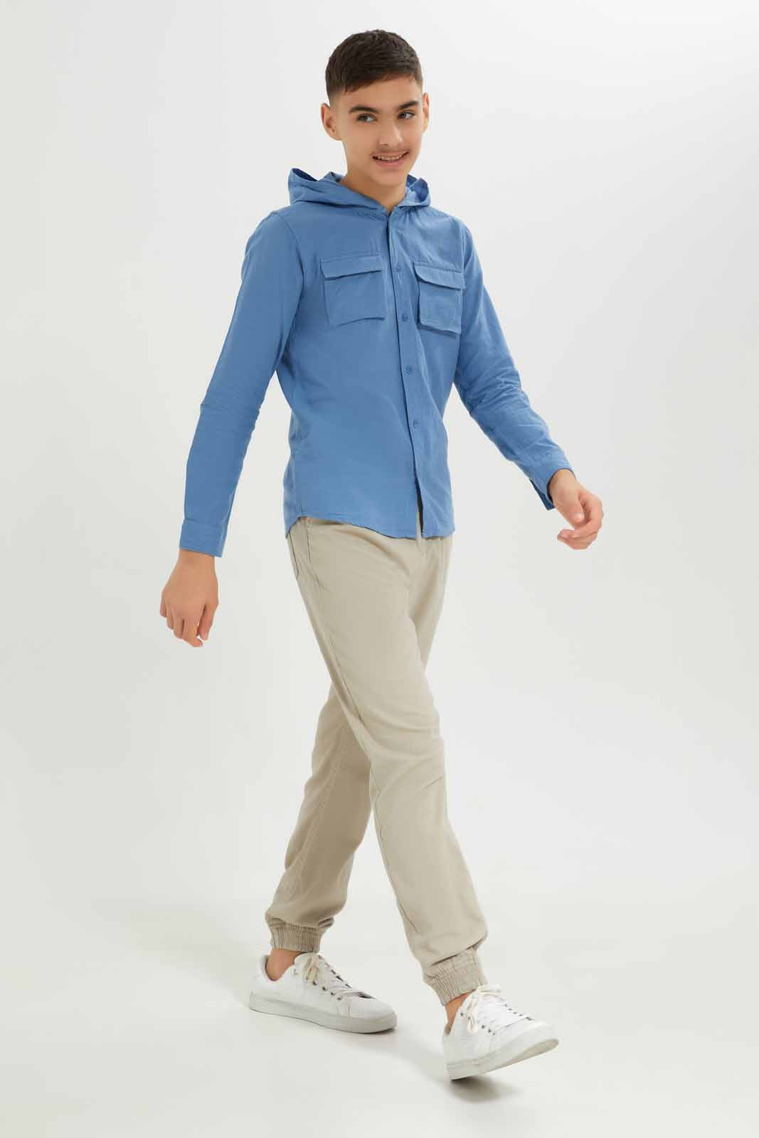 Redtag-Boys-Blue-Denim-Hoody-Shirt-BSR-Shirts,-Category:Shirts,-Colour:Blue,-Deals:New-In,-Dept:Boys,-Filter:Senior-Boys-(8-to-14-Yrs),-New-In-BSR-APL,-Non-Sale,-S23A,-Section:Boys-(0-to-14Yrs)-Senior-Boys-9 to 14 Years
