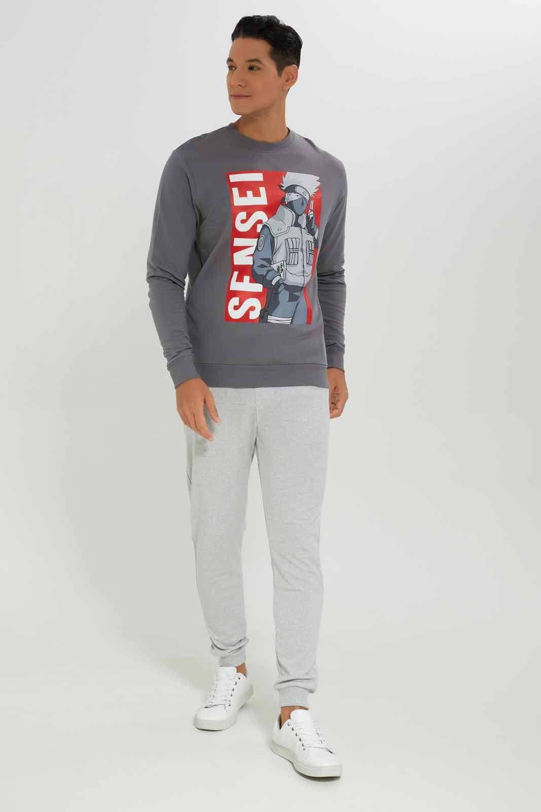 Redtag-Men-Grey-Naruto-Sweatshirt-Category:Sweatshirts,-Colour:Charcoal,-Deals:New-In,-Dept:Menswear,-Filter:Men's-Clothing,-Men-Sweatshirts,-New-In-Men-APL,-Non-Sale,-S23A,-Section:Men,-TBL-Men's-