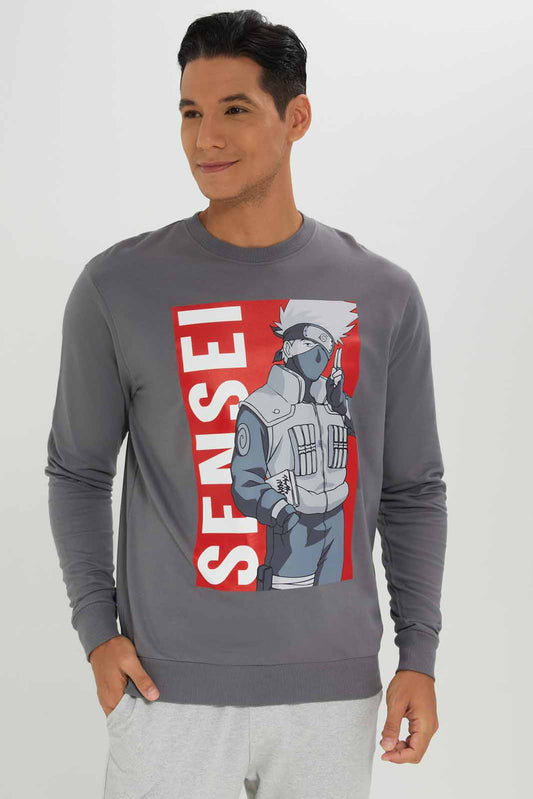 Redtag-Men-Grey-Naruto-Sweatshirt-Category:Sweatshirts,-Colour:Charcoal,-Deals:New-In,-Dept:Menswear,-Filter:Men's-Clothing,-Men-Sweatshirts,-New-In-Men-APL,-Non-Sale,-S23A,-Section:Men,-TBL-Men's-