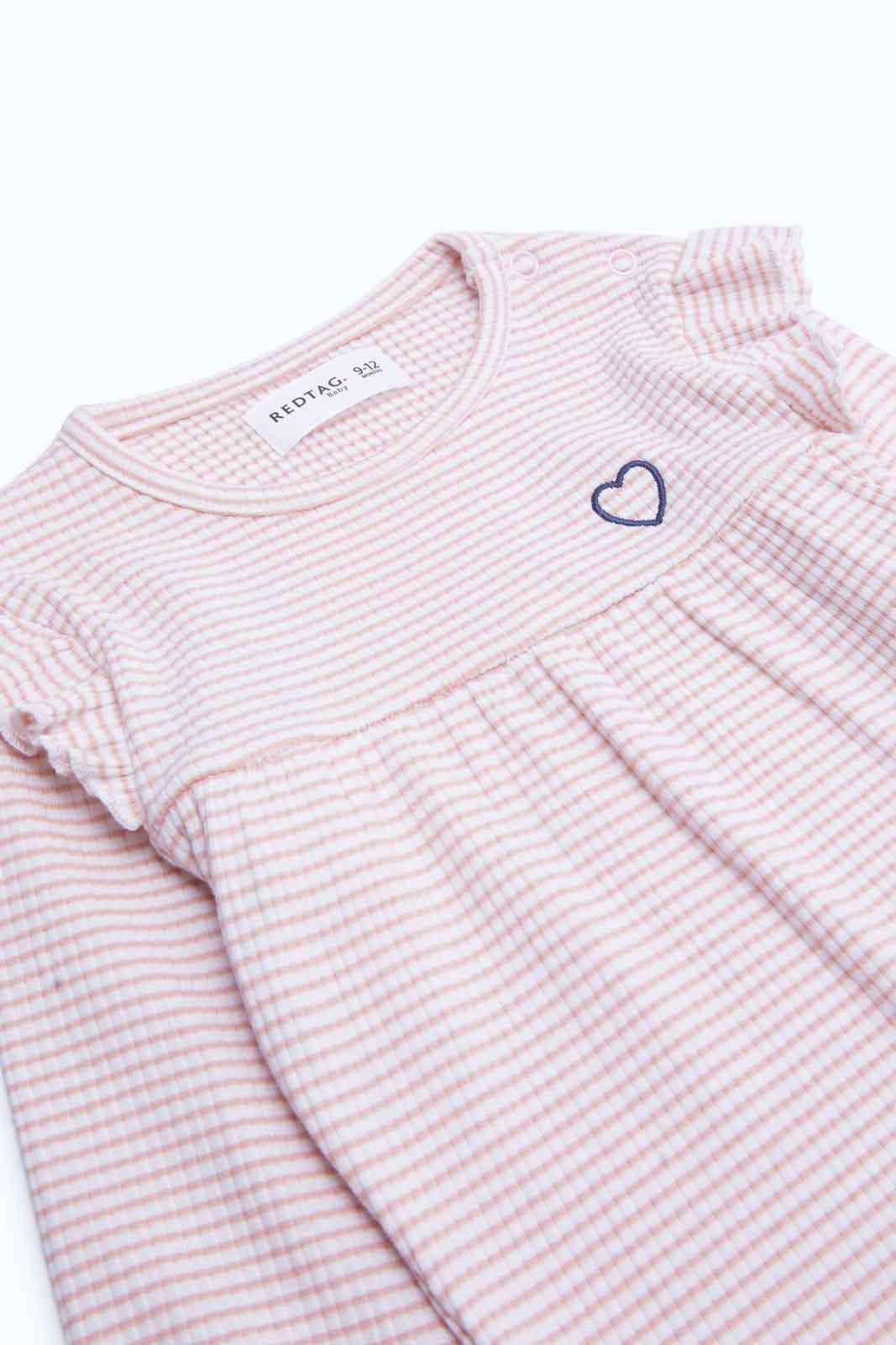 Redtag-Girls-Pink/White-Aop-Striped-Jacquard-Dress-Category:Dresses,-Colour:White,-Deals:3-FOR-90,-Deals:New-In,-Dept:New-Born,-Filter:Baby-(0-to-12-Mths),-H1:KWR,-H2:NBF,-H3:DRS,-H4:CAD,-NBG-Dresses,-New-In-NBG-APL,-Non-Sale,-Season:W22B,-Section:Boys-(0-to-14Yrs),-W22B-Baby-0 to 12 Months