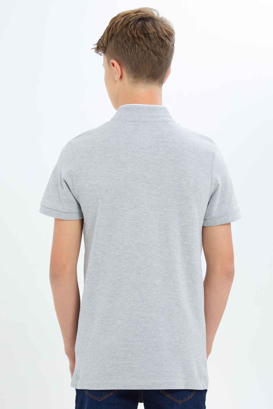 Redtag-Boys-Grey-Mel-Mandarin-Collar-Polo-BSR-Polo-T-Shirts,-Category:Polo-T-Shirts,-Colour:Grey-Melange,-Deals:New-In,-Dept:Boys,-Filter:Senior-Boys-(8-to-14-Yrs),-New-In-BSR-APL,-Non-Sale,-S23B,-Section:Boys-(0-to-14Yrs),-TBL-Senior-Boys-9 to 14 Years