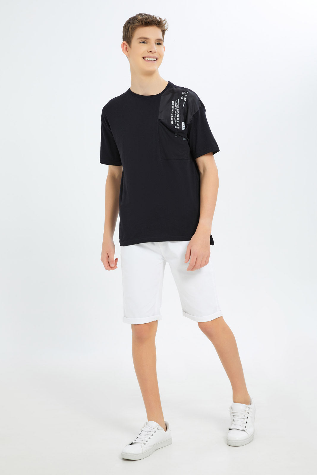 Redtag-Boys-White-Pull-On-Trouser-Short-BSR-Shorts,-BTS,-Category:Shorts,-Colour:White,-Deals:New-In,-Dept:Boys,-Filter:Senior-Boys-(8-to-14-Yrs),-New-In-BSR-APL,-Non-Sale,-S23B,-Section:Boys-(0-to-14Yrs),-TBL-Senior-Boys-9 to 14 Years