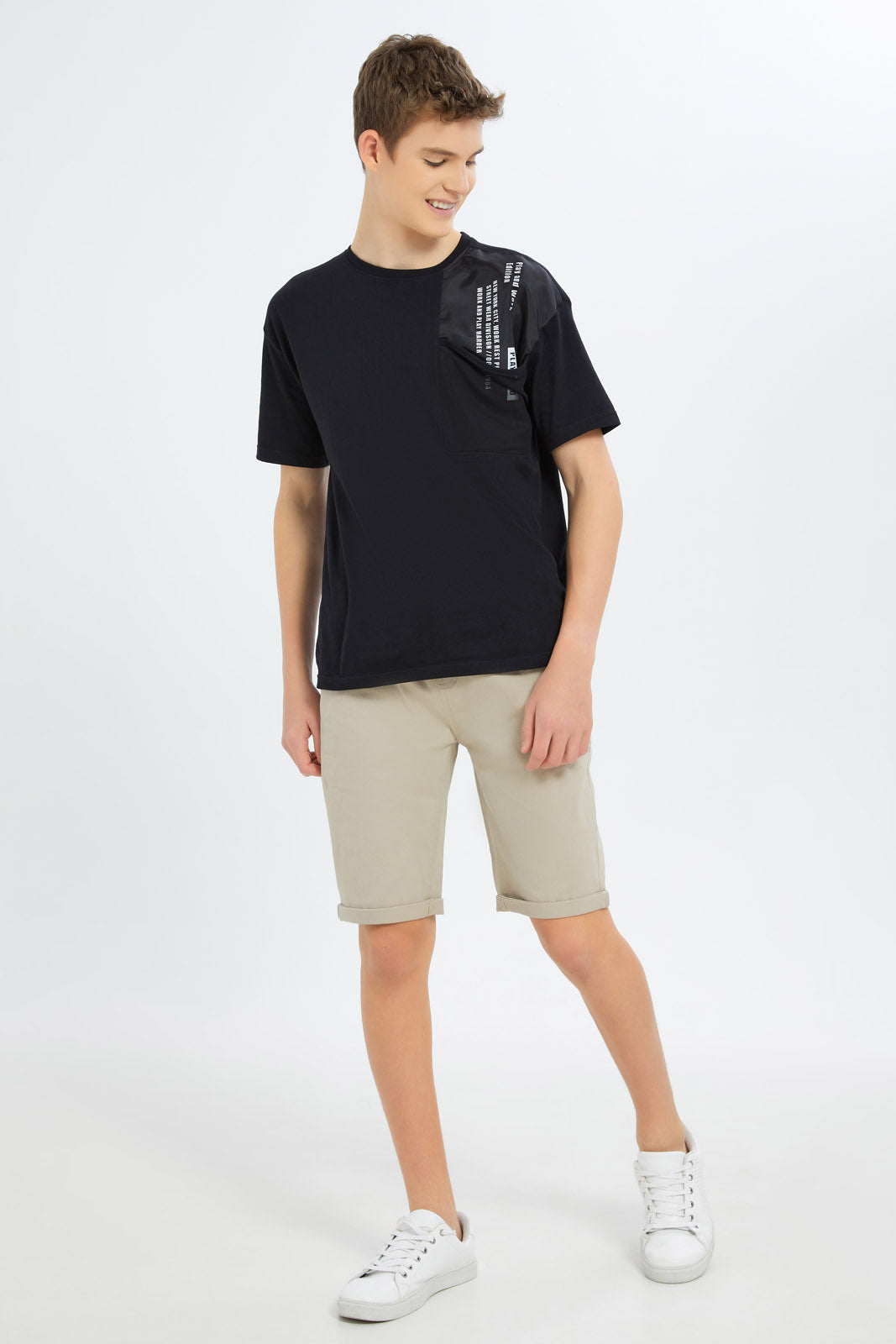 Redtag-Boys-Beige-Pull-On-Trouser-Short-BSR-Shorts,-Category:Shorts,-Colour:Beige,-Deals:New-In,-Dept:Boys,-Filter:Senior-Boys-(8-to-14-Yrs),-New-In-BSR-APL,-Non-Sale,-S23B,-Section:Boys-(0-to-14Yrs),-TBL-Senior-Boys-9 to 14 Years