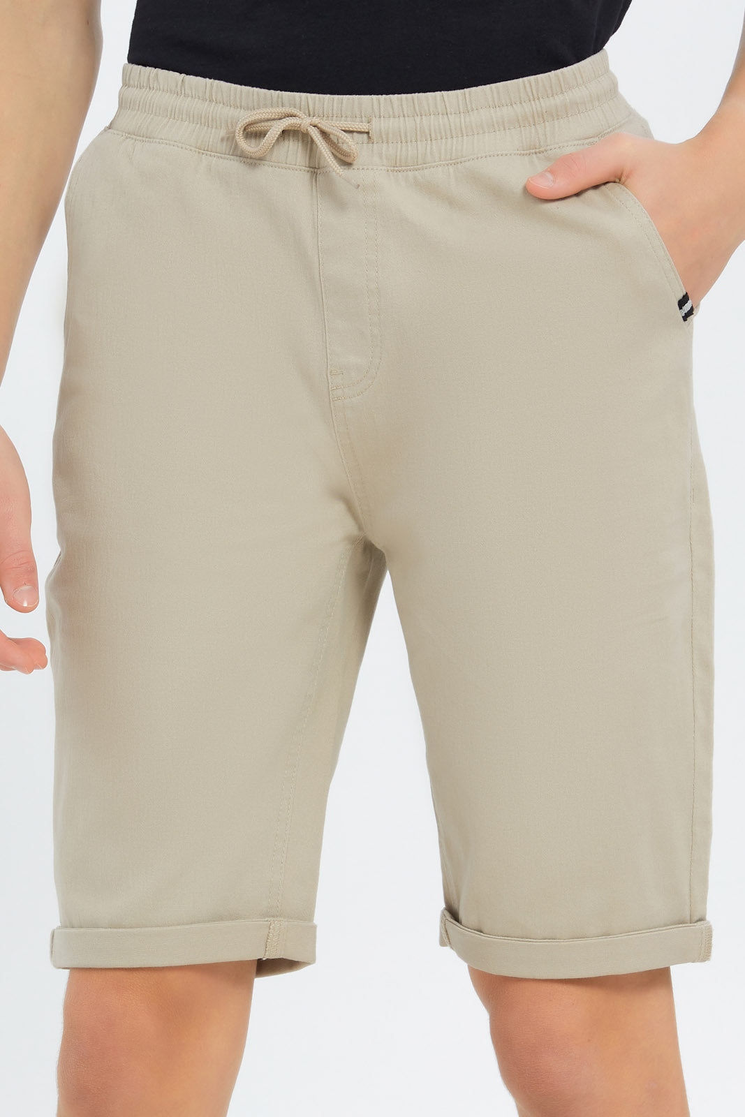 Redtag-Boys-Beige-Pull-On-Trouser-Short-BSR-Shorts,-Category:Shorts,-Colour:Beige,-Deals:New-In,-Dept:Boys,-Filter:Senior-Boys-(8-to-14-Yrs),-New-In-BSR-APL,-Non-Sale,-S23B,-Section:Boys-(0-to-14Yrs),-TBL-Senior-Boys-9 to 14 Years