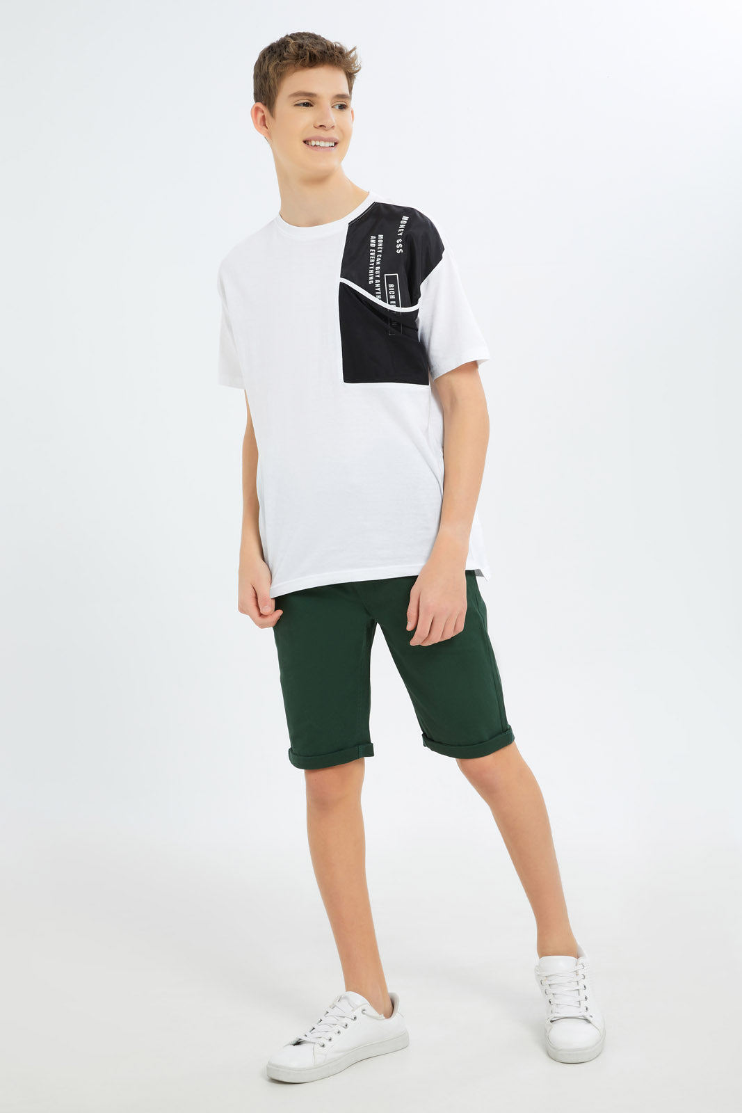 Redtag-Boys-Olive-Pull-On-Trouser-Short-BSR-Shorts,-Category:Shorts,-Colour:Green,-Deals:New-In,-Dept:Boys,-Filter:Senior-Boys-(8-to-14-Yrs),-New-In-BSR-APL,-Non-Sale,-S23B,-Section:Boys-(0-to-14Yrs),-TBL-Senior-Boys-9 to 14 Years