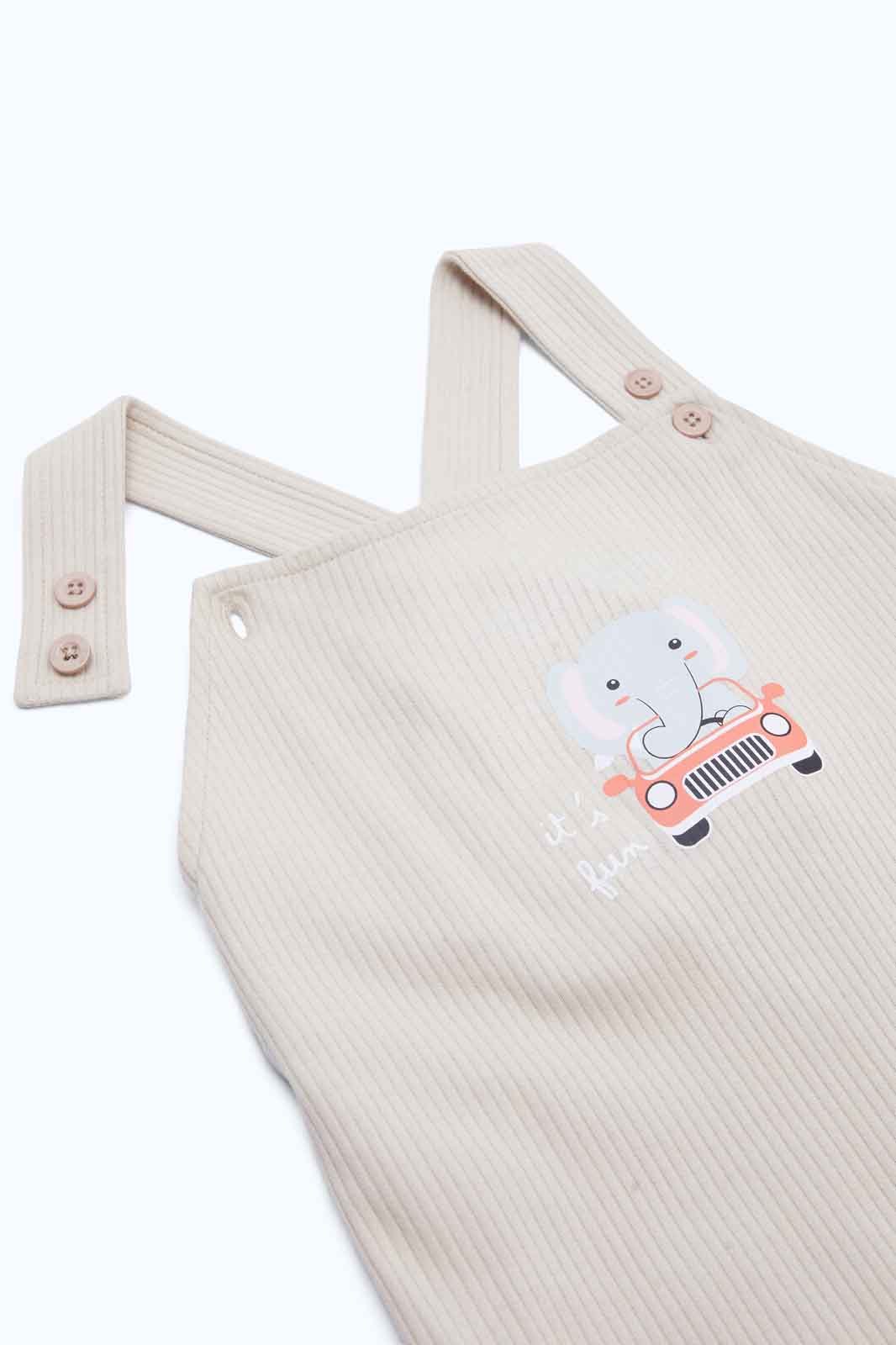 Redtag-Girls-Beige-Ls-Tshirt-+-Quilted-Dungaree-Set-Category:Rompers,-Colour:Assorted,-Deals:3-FOR-90,-Deals:New-In,-Dept:New-Born,-Filter:Baby-(0-to-12-Mths),-H1:KWR,-H2:NBF,-H3:RMS,-H4:RMS,-NBG-Rompers,-New-In-NBG-APL,-Non-Sale,-Season:W22B,-Section:Boys-(0-to-14Yrs),-W22B-Baby-0 to 12 Months