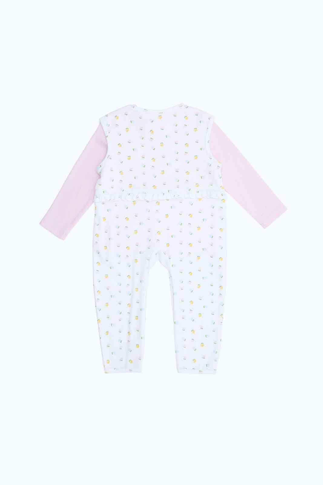 Redtag-Girls-Pale-Pink-Ls-Tshirt-And-Knit-Dungaree-Romper-2FOR89,-Category:Rompers,-Colour:Assorted,-Deals:2-FOR-89,-Deals:New-In,-Dept:New-Born,-Filter:Baby-(0-to-12-Mths),-NBG-Rompers,-New-In-NBG-APL,-Section:Boys-(0-to-14Yrs),-W22B-Baby-0 to 12 Months