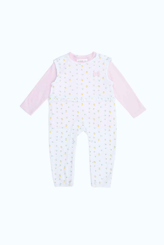 Redtag-Girls-Pale-Pink-Ls-Tshirt-And-Knit-Dungaree-Romper-2FOR89,-Category:Rompers,-Colour:Assorted,-Deals:2-FOR-89,-Deals:New-In,-Dept:New-Born,-Filter:Baby-(0-to-12-Mths),-NBG-Rompers,-New-In-NBG-APL,-Section:Boys-(0-to-14Yrs),-W22B-Baby-0 to 12 Months