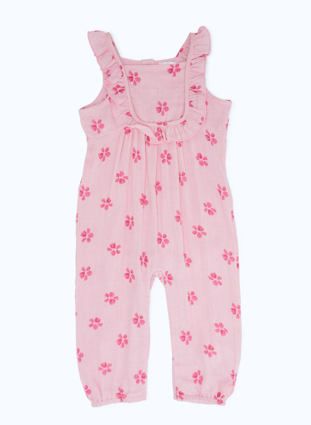 Redtag-Boys-Pink-Crinkle-Aop-Floral-Ropmer-Category:Rompers,-Colour:Apricot,-Deals:New-In,-Dept:New-Born,-Filter:Baby-(0-to-12-Mths),-H1:KWR,-H2:NBF,-H3:RMS,-H4:RMS,-NBG-Rompers,-New-In-NBG-APL,-Non-Sale,-S23B,-Season:S23B,-Section:Boys-(0-to-14Yrs)-Baby-0 to 12 Months