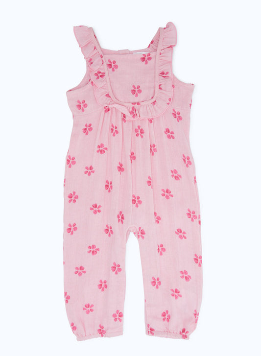 Redtag-Boys-Pink-Crinkle-Aop-Floral-Ropmer-Category:Rompers,-Colour:Apricot,-Deals:New-In,-Dept:New-Born,-Filter:Baby-(0-to-12-Mths),-H1:KWR,-H2:NBF,-H3:RMS,-H4:RMS,-NBG-Rompers,-New-In-NBG-APL,-Non-Sale,-S23B,-Season:S23B,-Section:Boys-(0-to-14Yrs)-Baby-0 to 12 Months
