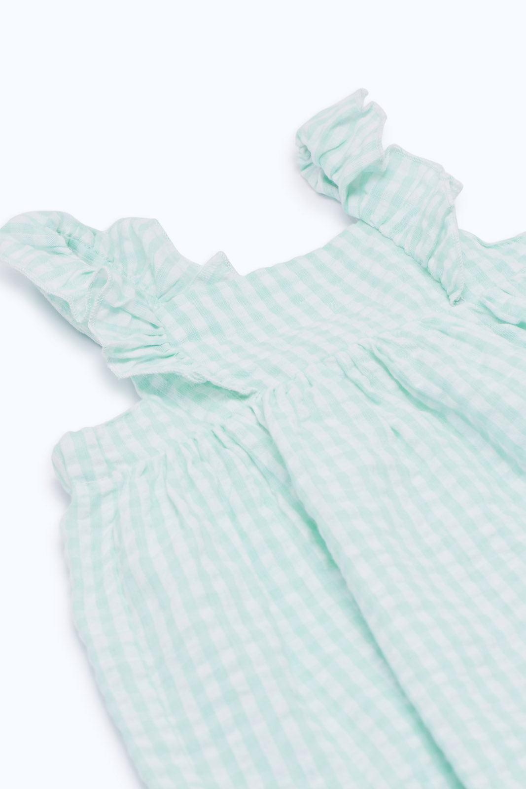 Redtag-Boys-Green-Check-Seersucker-Dress-Category:Dresses,-Colour:Green,-Deals:New-In,-Dept:New-Born,-Filter:Baby-(0-to-12-Mths),-H1:KWR,-H2:NBF,-H3:DRS,-H4:CAD,-NBB-Dresses,-New-In-NBB-APL,-Non-Sale,-RMD,-S23C,-Season:S23C,-Section:Boys-(0-to-14Yrs)-Baby-0 to 12 Months