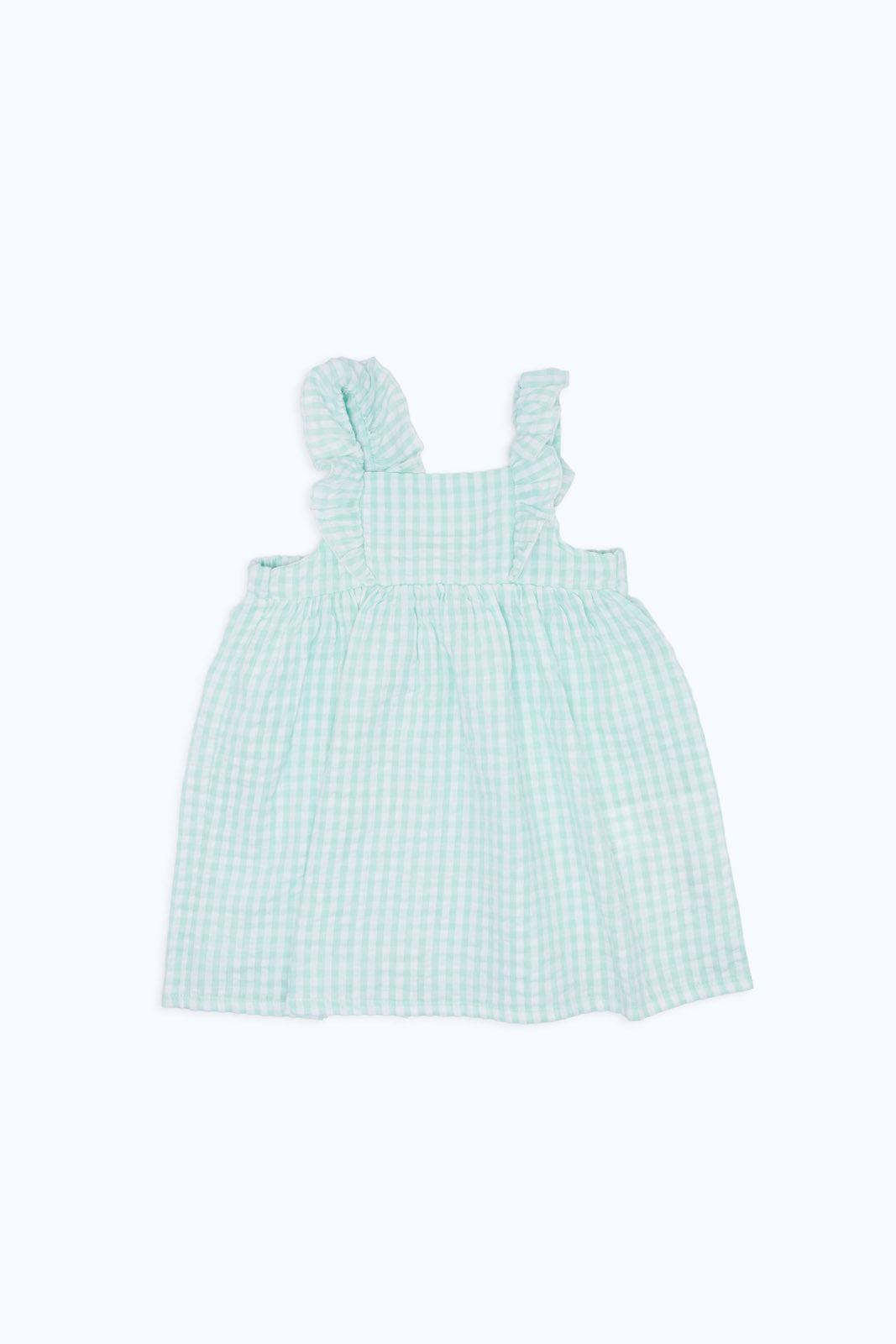 Redtag-Boys-Green-Check-Seersucker-Dress-Category:Dresses,-Colour:Green,-Deals:New-In,-Dept:New-Born,-Filter:Baby-(0-to-12-Mths),-H1:KWR,-H2:NBF,-H3:DRS,-H4:CAD,-NBB-Dresses,-New-In-NBB-APL,-Non-Sale,-RMD,-S23C,-Season:S23C,-Section:Boys-(0-to-14Yrs)-Baby-0 to 12 Months
