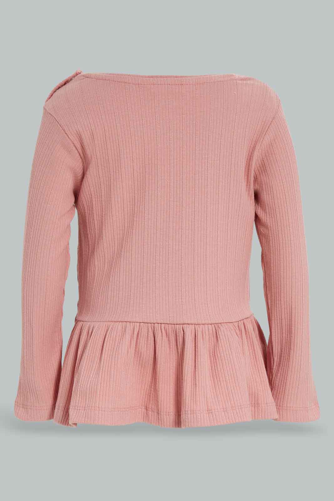Redtag-Girls-Pink-Bunny-Top-Whit-Ivory-Legging-Category:Sets,-CHR,-Colour:Apricot,-Deals:New-In,-Dept:Girls,-Filter:Infant-Girls-(3-to-24-Mths),-ING-Sets,-New-In-ING-APL,-Non-Sale,-Section:Girls-(0-to-14Yrs),-W22B-Infant-Girls-3 to 24 Months