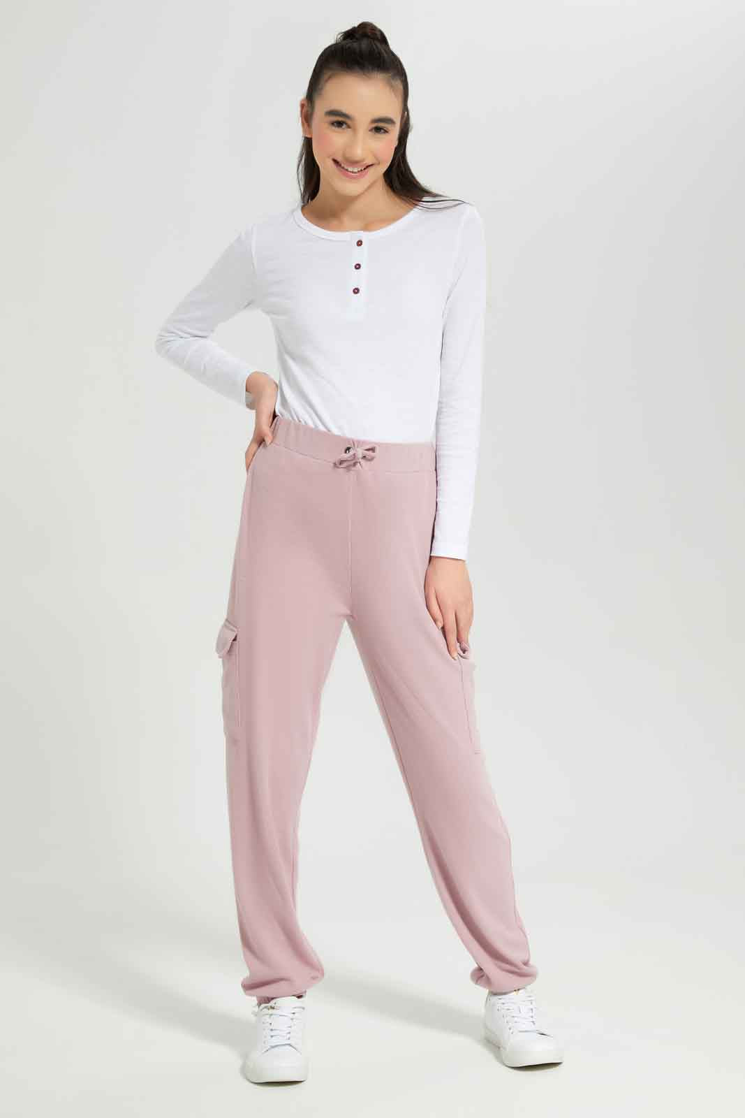 Redtag-Girls-Pink-Cargo-Pocket-Pants-(blank),-Category:Trousers,-Colour:Apricot,-Deals:New-In,-Dept:Girls,-Filter:Senior-Girls-(8-to-14-Yrs),-GSR-Trousers,-New-In-GSR-APL,-Non-Sale,-Section:Girls-(0-to-14Yrs),-W22B-Senior-Girls-9 to 14 Years