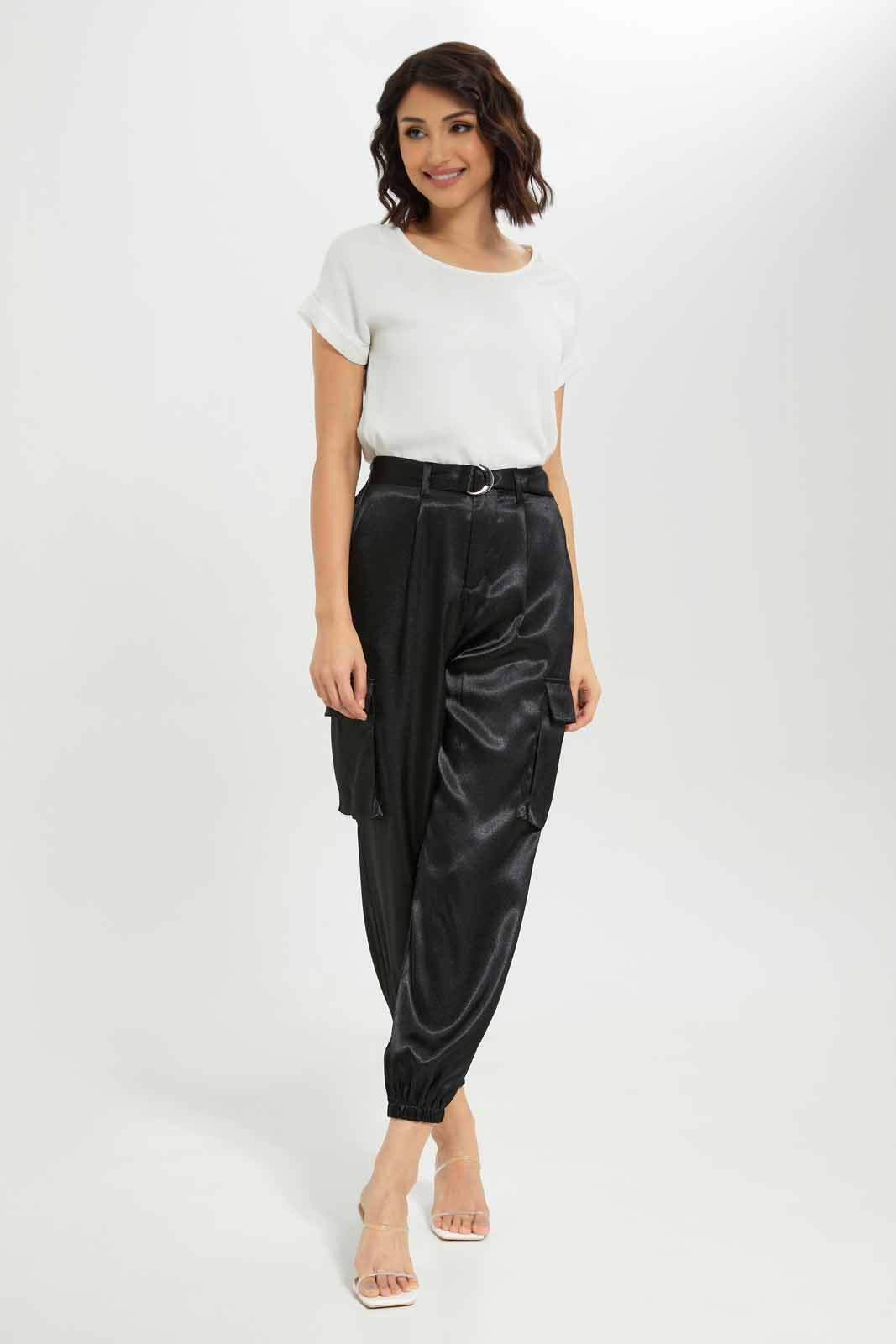 Redtag-Women-Black-Cargo-Trouser-Category:Trousers,-Colour:Black,-Deals:New-In,-Dept:Ladieswear,-Filter:Women's-Clothing,-New-In-Women-APL,-Non-Sale,-S23A,-Section:Women,-Women-Trousers-Women's-
