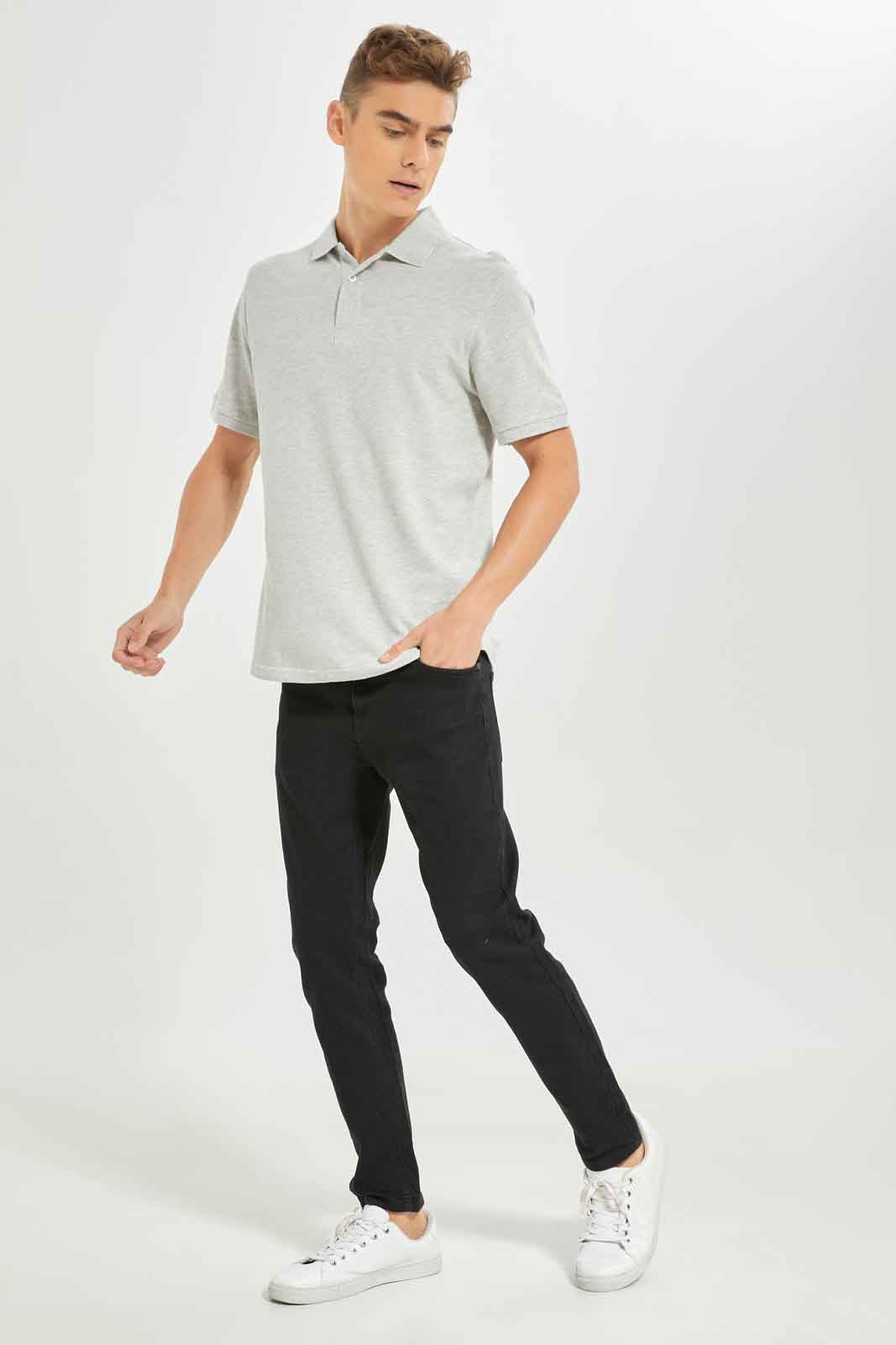 Redtag-Men-Ecru-Polo-Shirt-Category:Polo-T-Shirts,-Colour:Ecru,-Deals:New-In,-Dept:Menswear,-Filter:Men's-Clothing,-Men-Polo-T-Shirts,-New-In-Men-APL,-Non-Sale,-S23A,-Section:Men,-TBL-Men's-