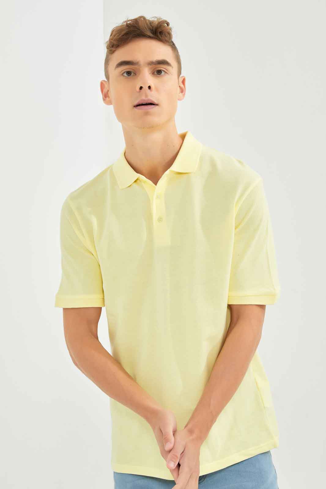 Redtag-Men-Yellow-Polo-Shirt-Category:Polo-T-Shirts,-Colour:Yellow,-Deals:New-In,-Dept:Menswear,-Filter:Men's-Clothing,-Men-Polo-T-Shirts,-New-In-Men-APL,-Non-Sale,-S23A,-Section:Men,-TBL-Men's-