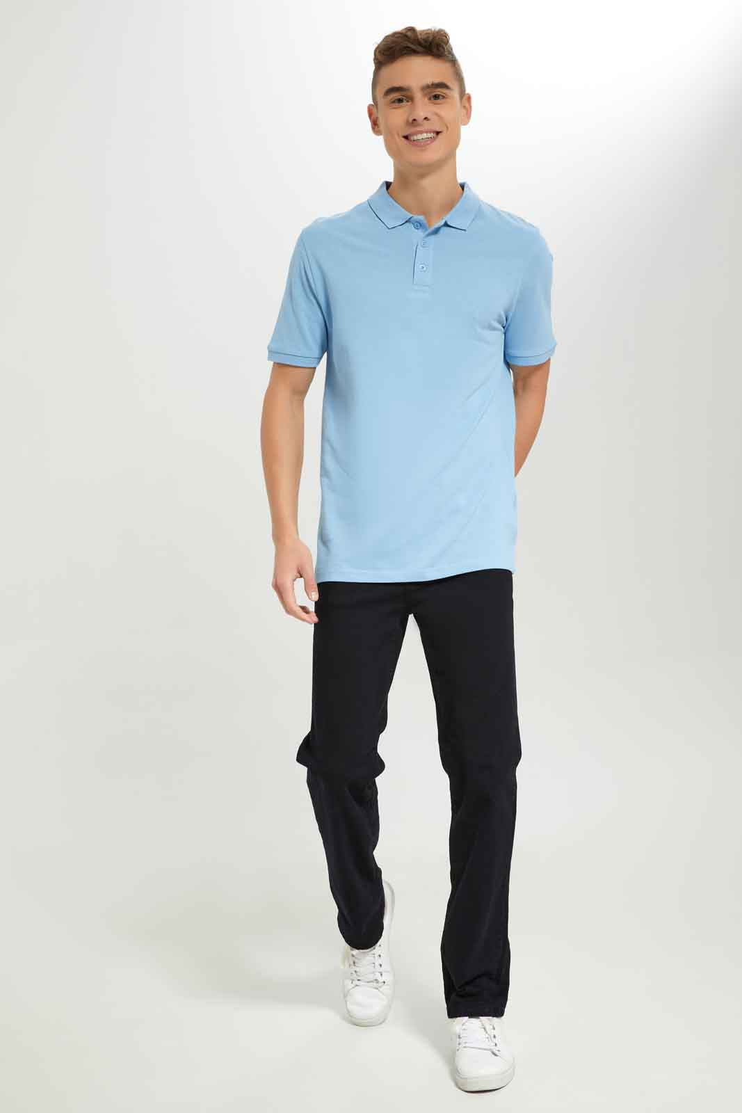 Redtag-Men-Sky-Blue-Polo-Shirt-Category:Polo-T-Shirts,-Colour:Sky-Blue,-Deals:New-In,-Dept:Menswear,-Filter:Men's-Clothing,-Men-Polo-T-Shirts,-New-In-Men-APL,-Non-Sale,-S23A,-Section:Men,-TBL-Men's-