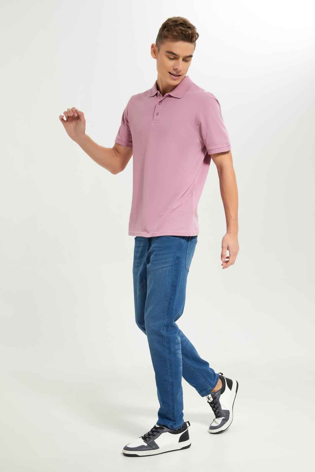 Redtag-Men-Pink-Polo-Shirt-Category:Polo-T-Shirts,-Colour:Apricot,-Deals:New-In,-Dept:Menswear,-Filter:Men's-Clothing,-Men-Polo-T-Shirts,-New-In-Men-APL,-Non-Sale,-S23A,-Section:Men,-TBL-Men's-